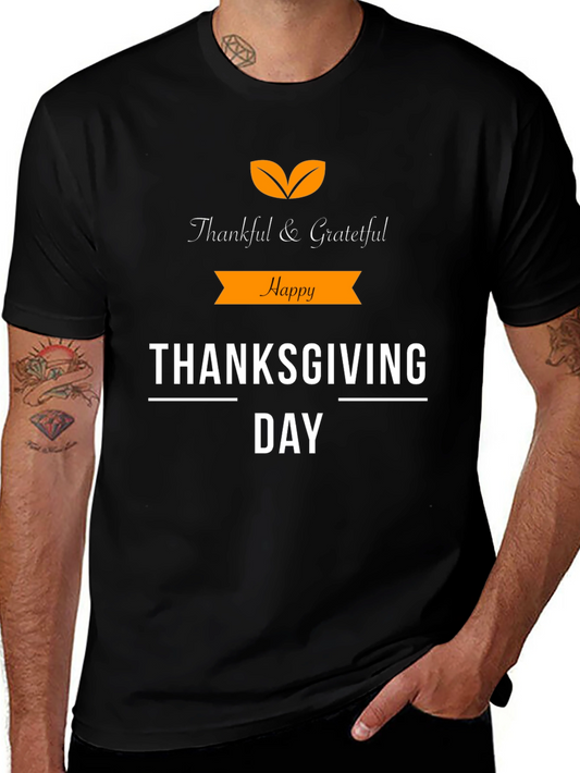 Thankful & Grateful Thanksgiving Day T-Shirt