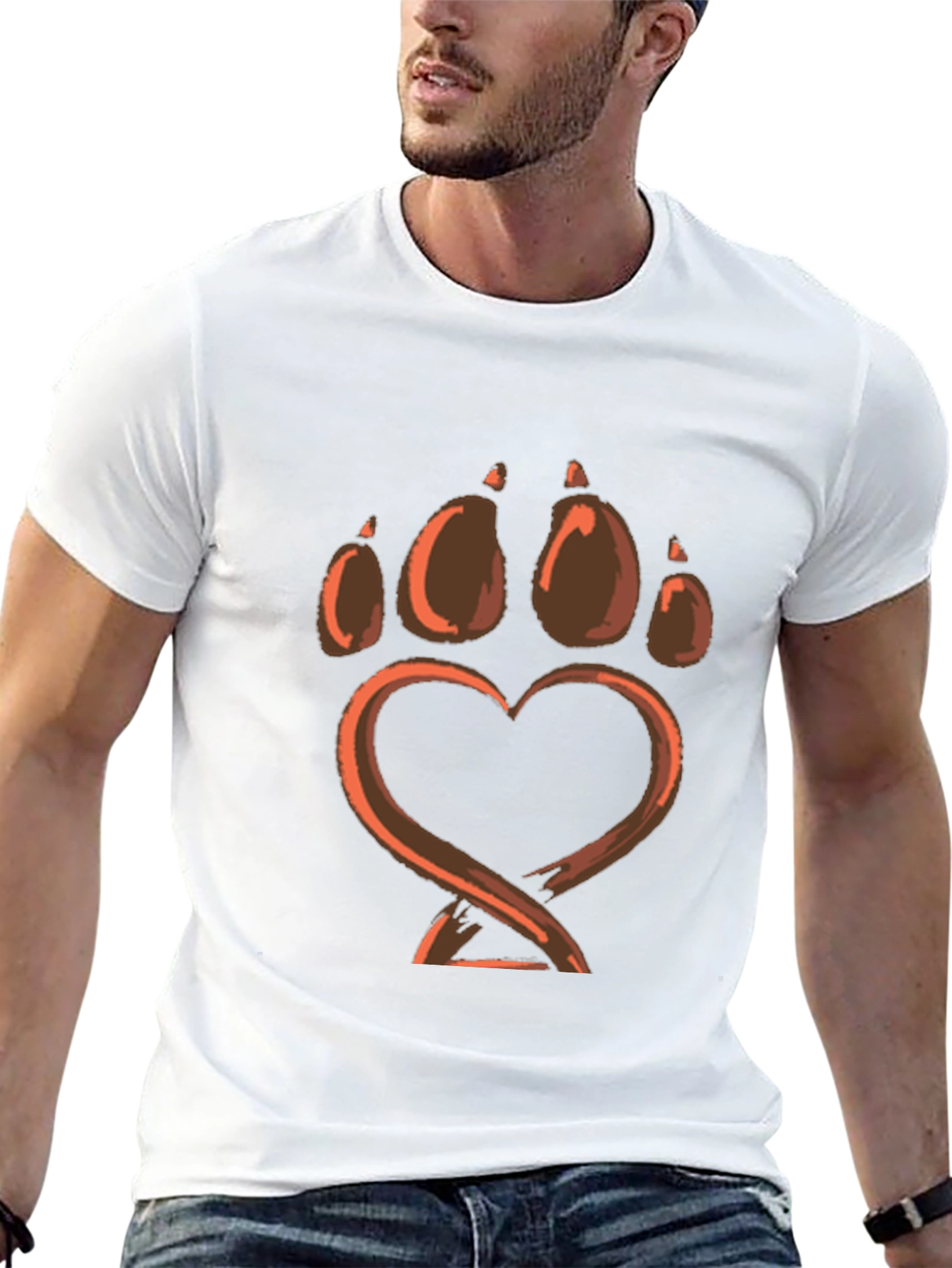Bear Paw Heart Graphic Tee - Love Wildlife!