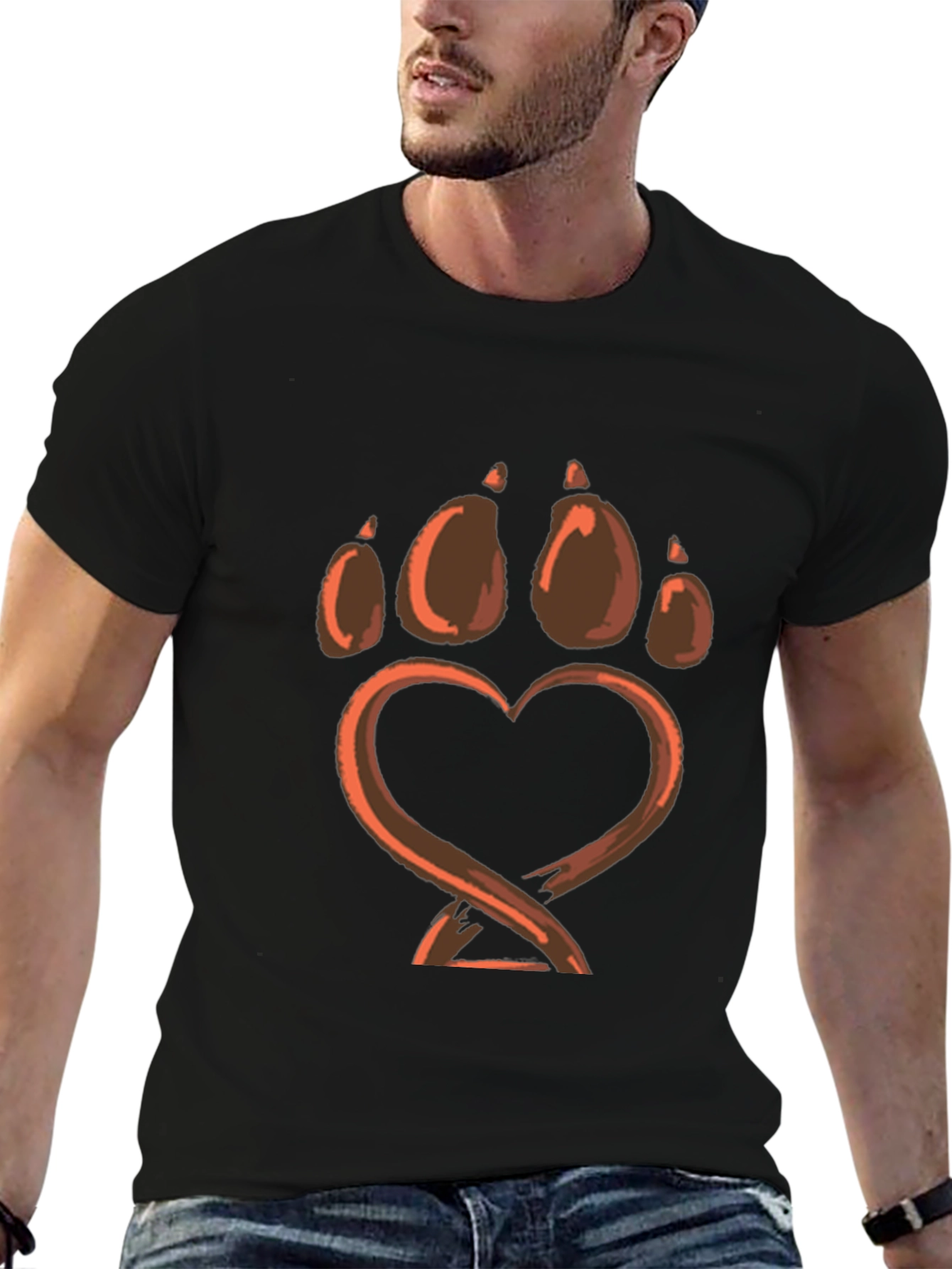 Bear Paw Heart Graphic Tee - Love Wildlife!