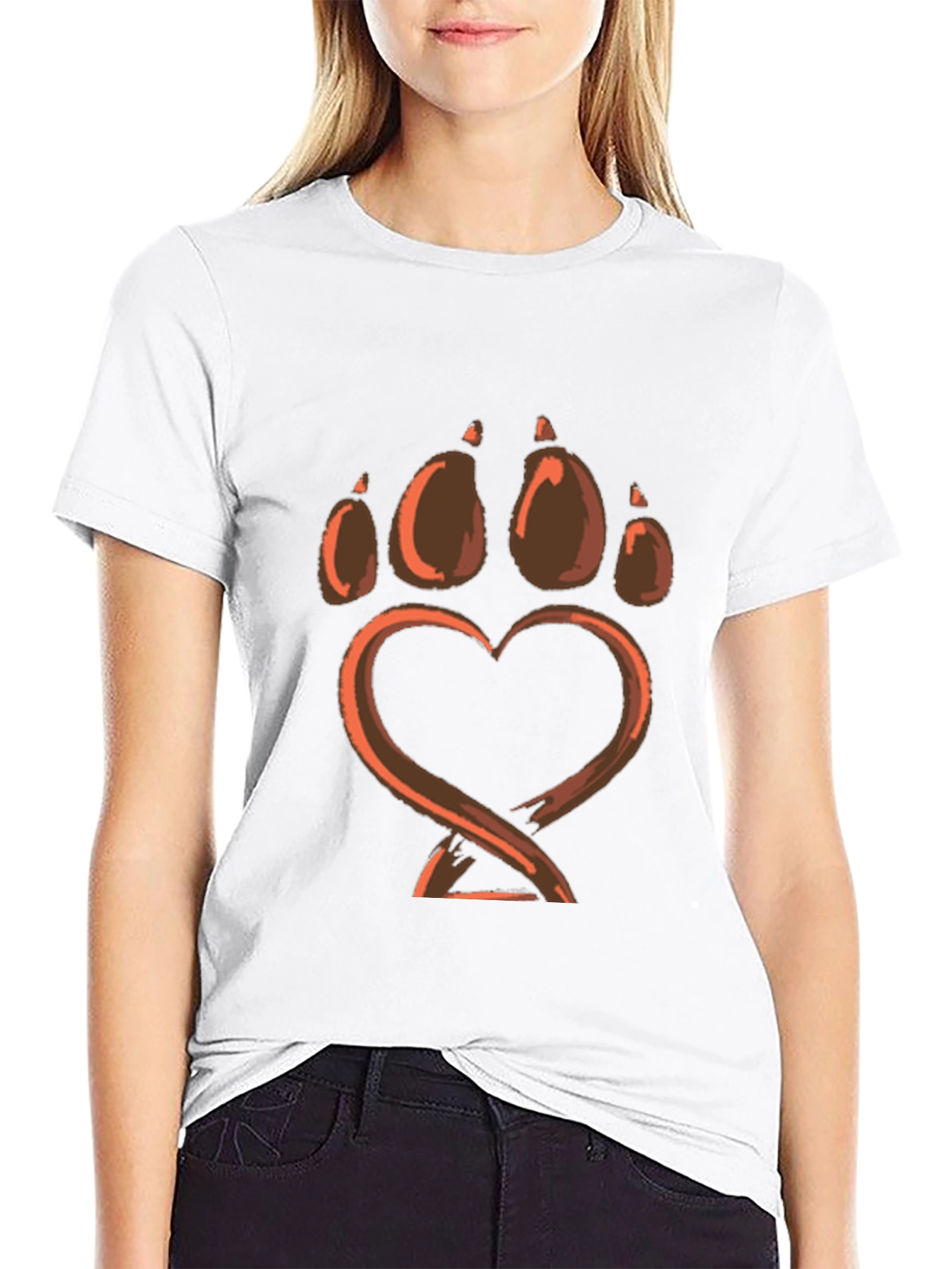 Bear Paw Heart Graphic Tee - Love Wildlife!
