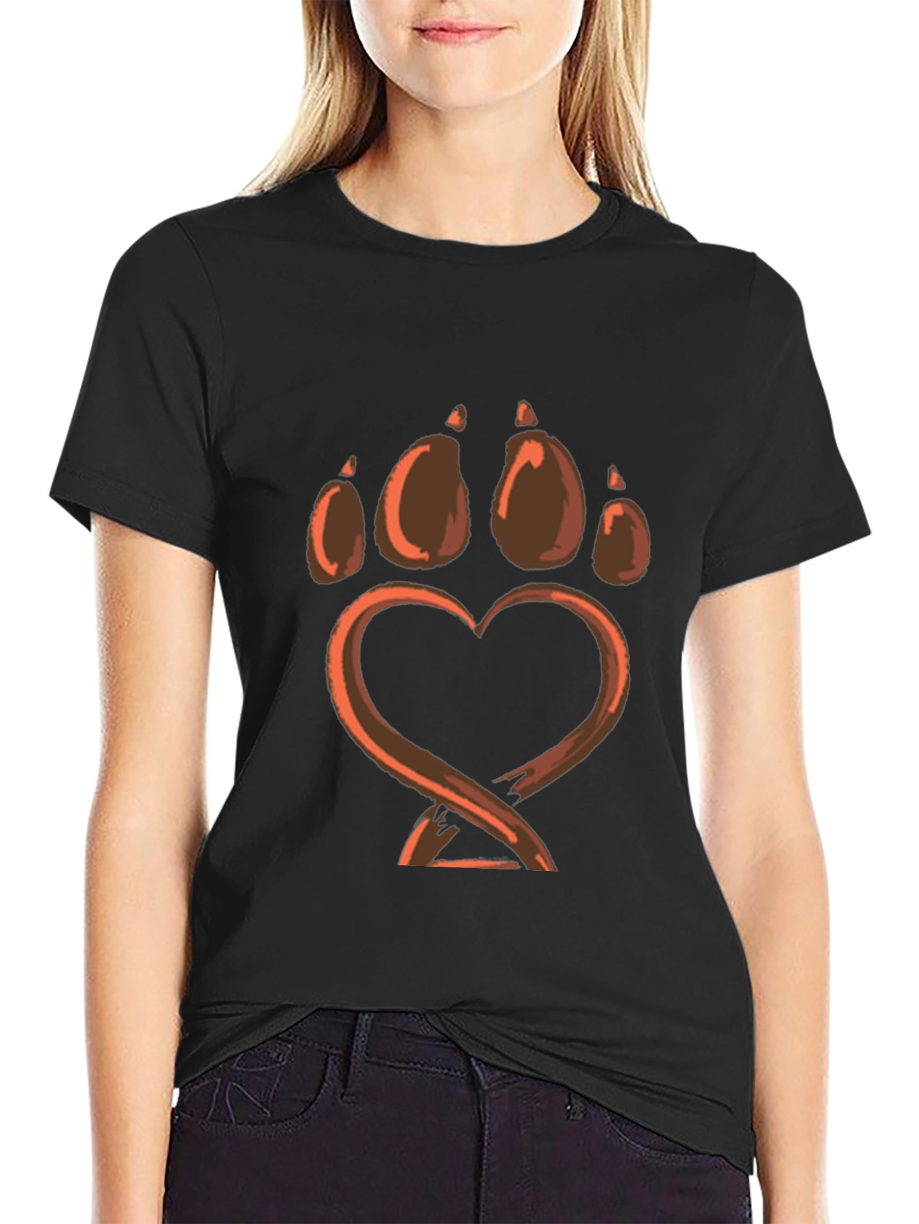 Bear Paw Heart Graphic Tee - Love Wildlife!