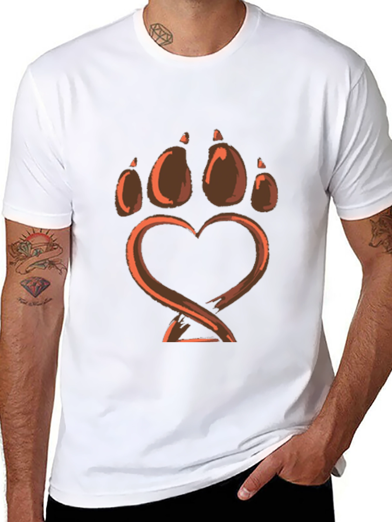 Bear Paw Heart Graphic Tee - Love Wildlife!