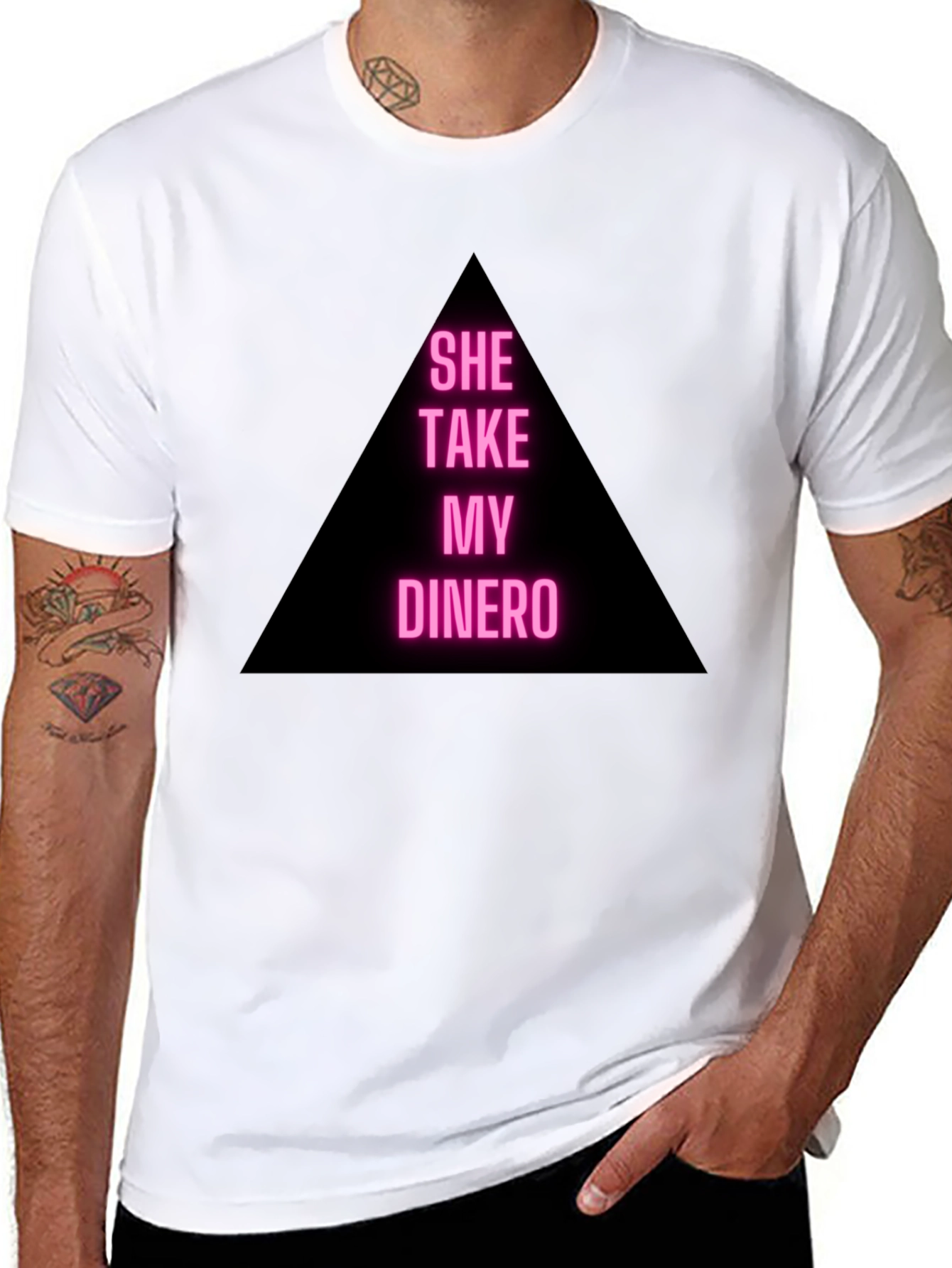 She Take My Dinero Black T-Shirt