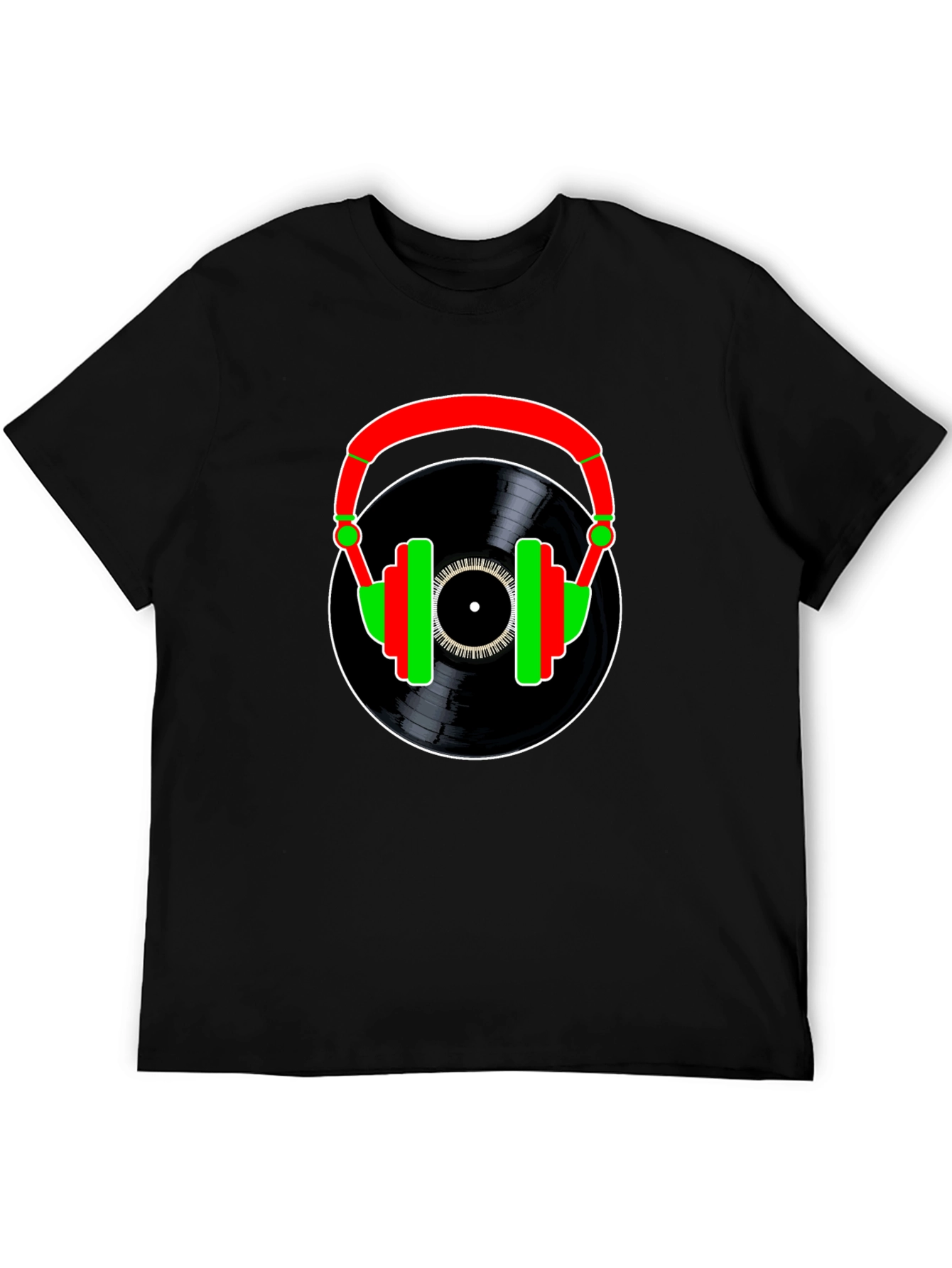 Retro Music Lover T-Shirt Vinyl DJ Headphones Graphic Tee