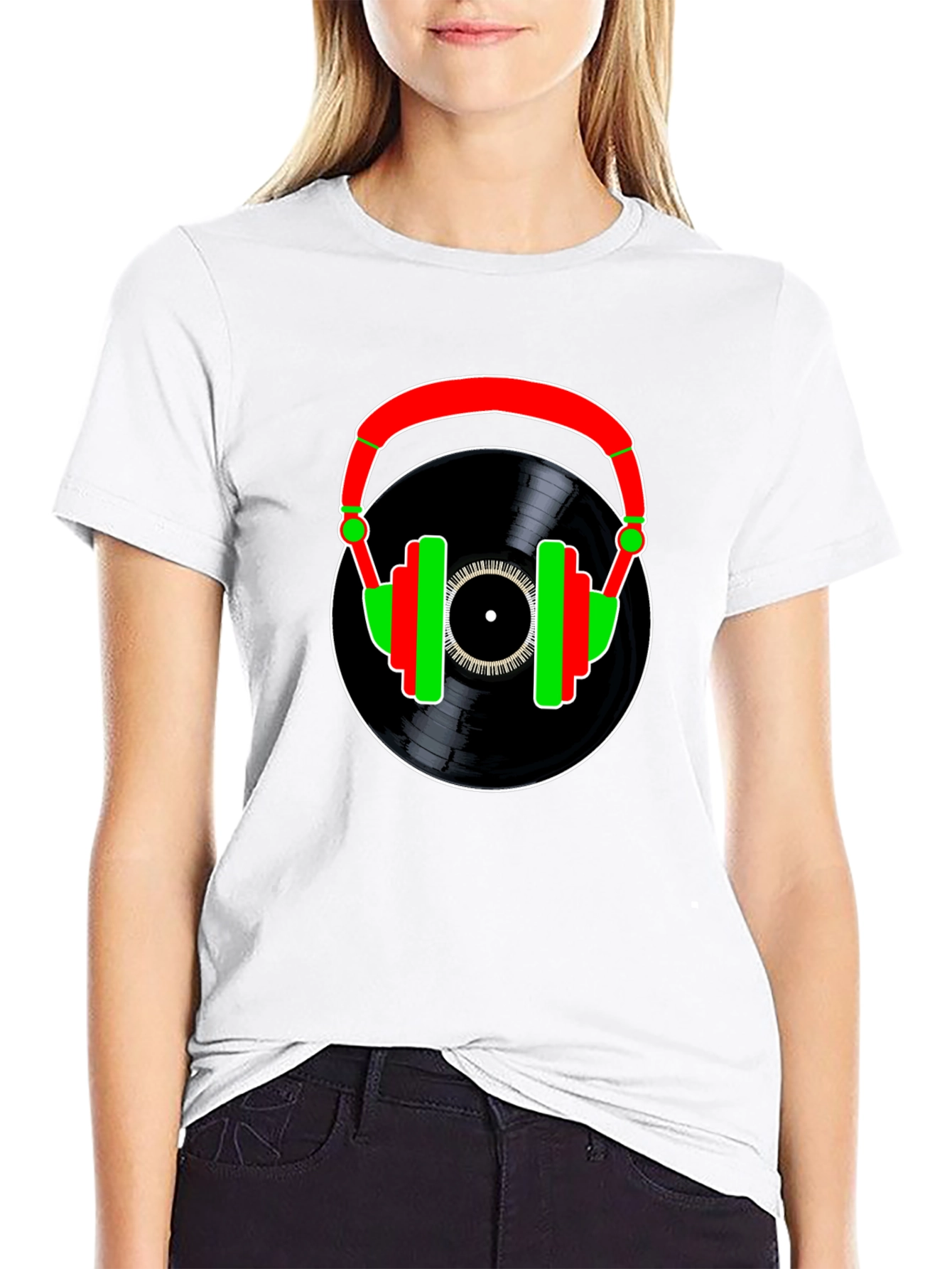 Retro Music Lover T-Shirt Vinyl DJ Headphones Graphic Tee