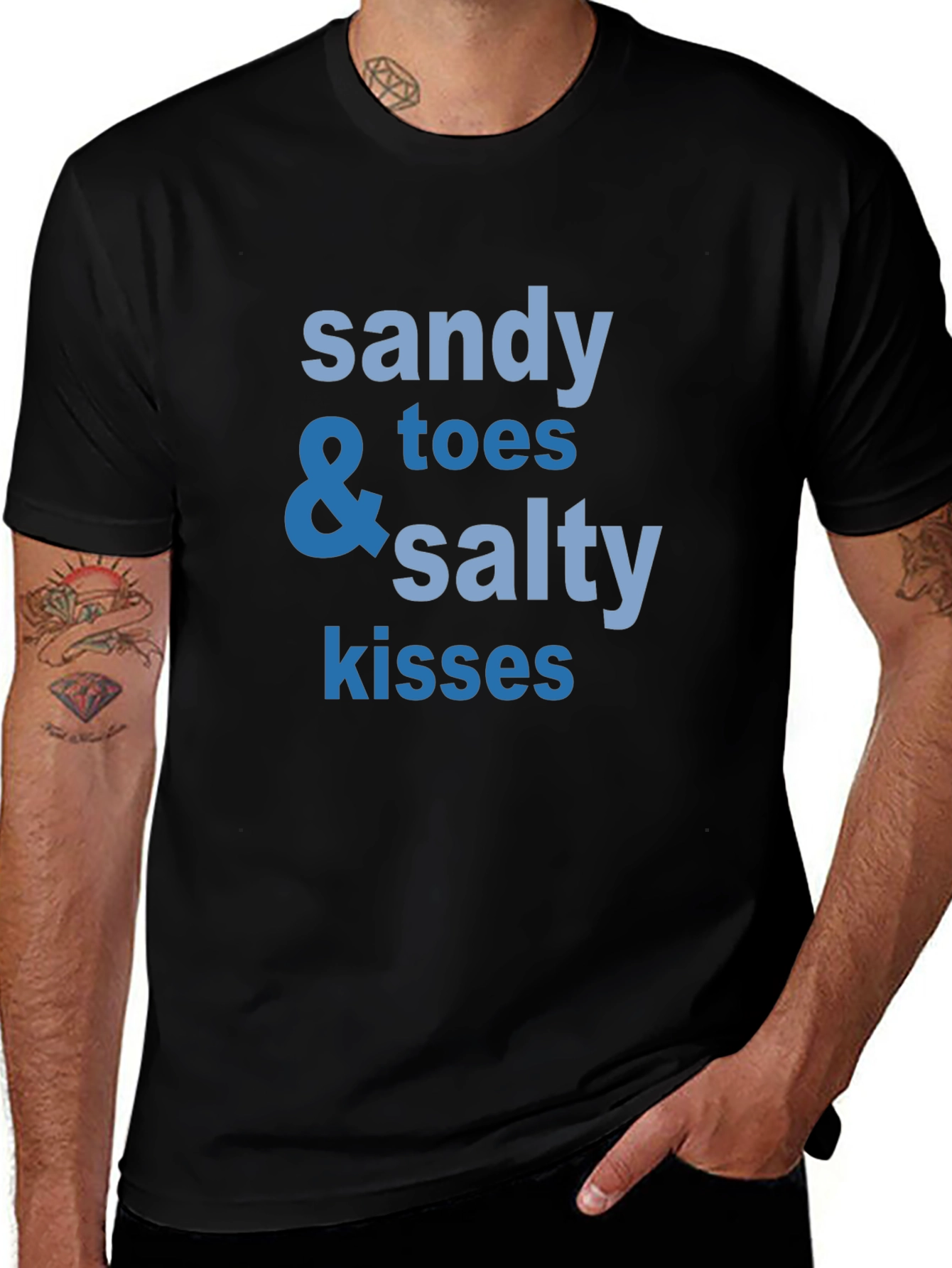 Sandy Toes & Salty Kisses Black Graphic T-Shirt