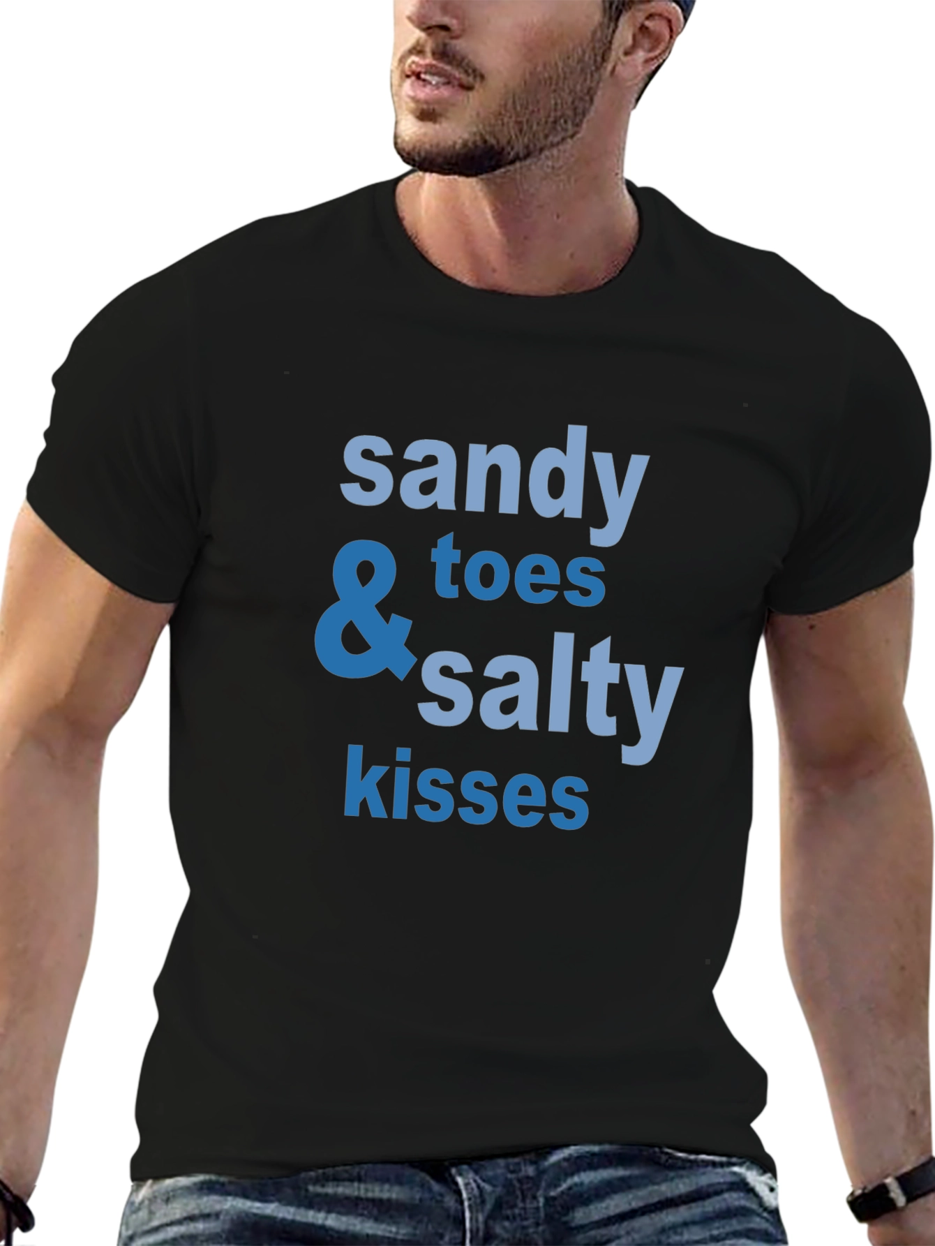 Sandy Toes & Salty Kisses Black Graphic T-Shirt