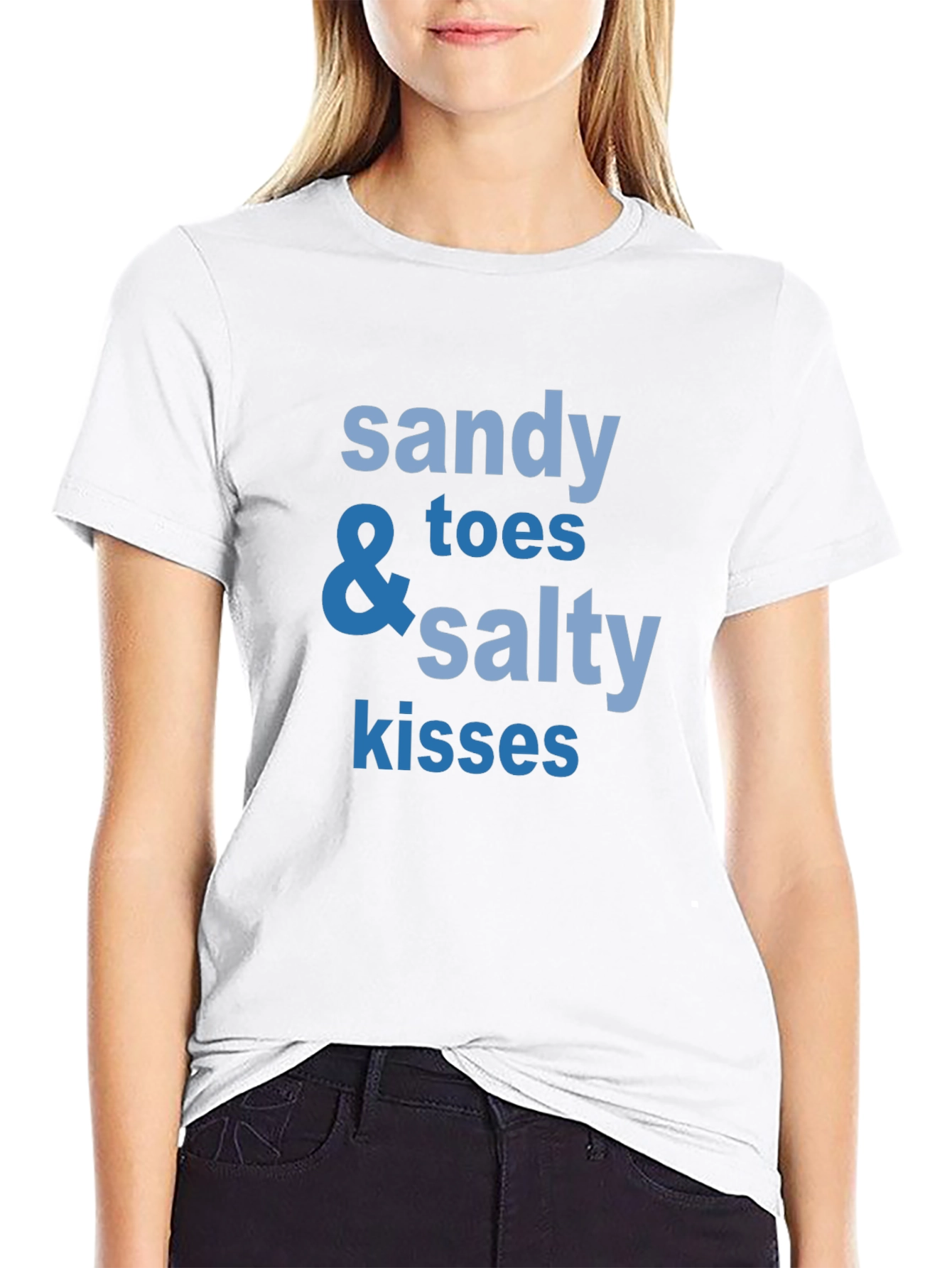 Sandy Toes & Salty Kisses Black Graphic T-Shirt