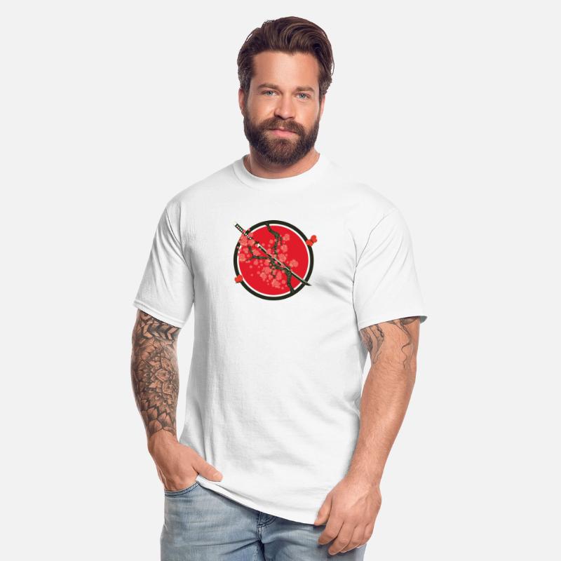 Katana And Red Flowers Branch