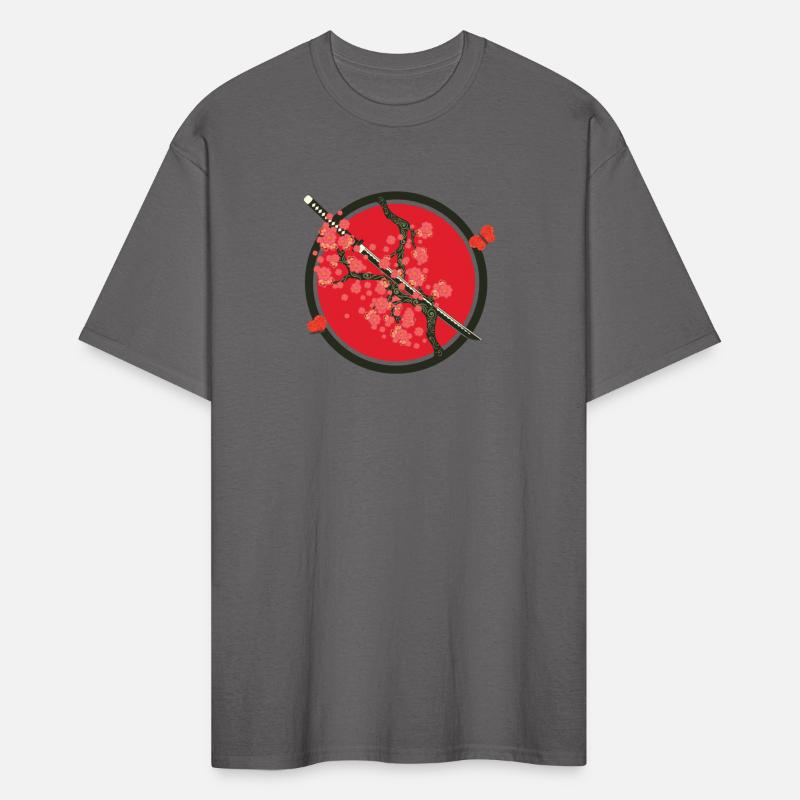 Katana And Red Flowers Branch