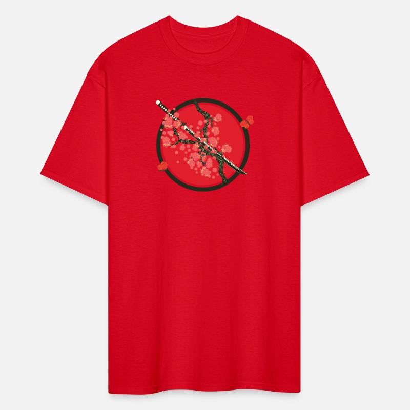 Katana And Red Flowers Branch