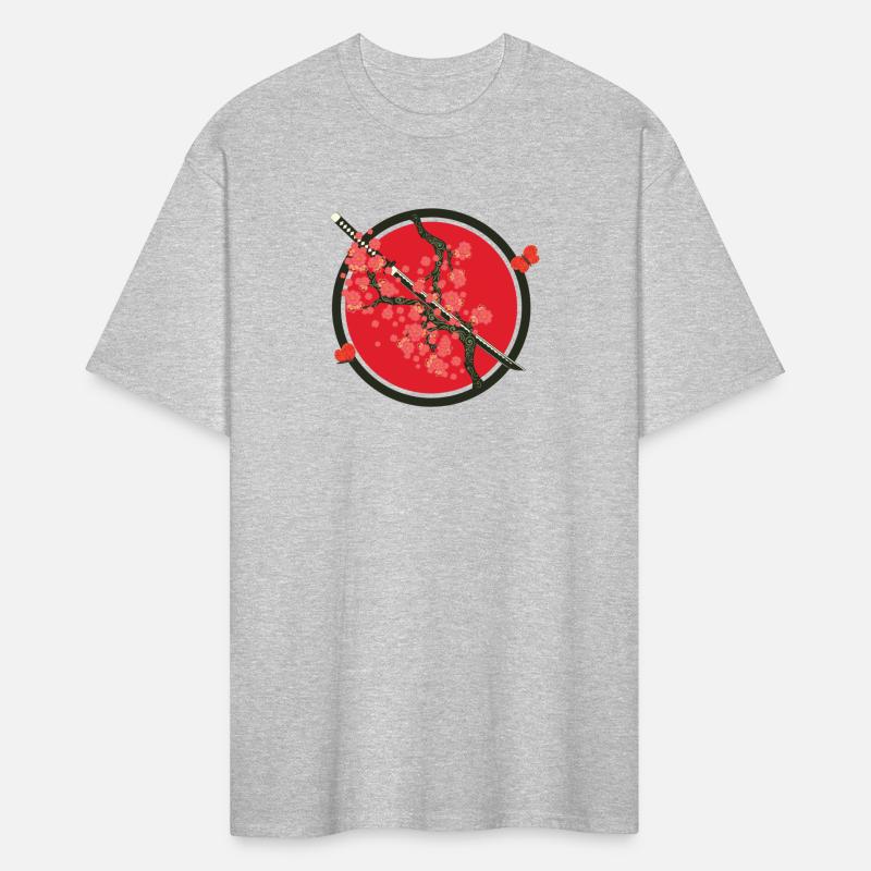 Katana And Red Flowers Branch