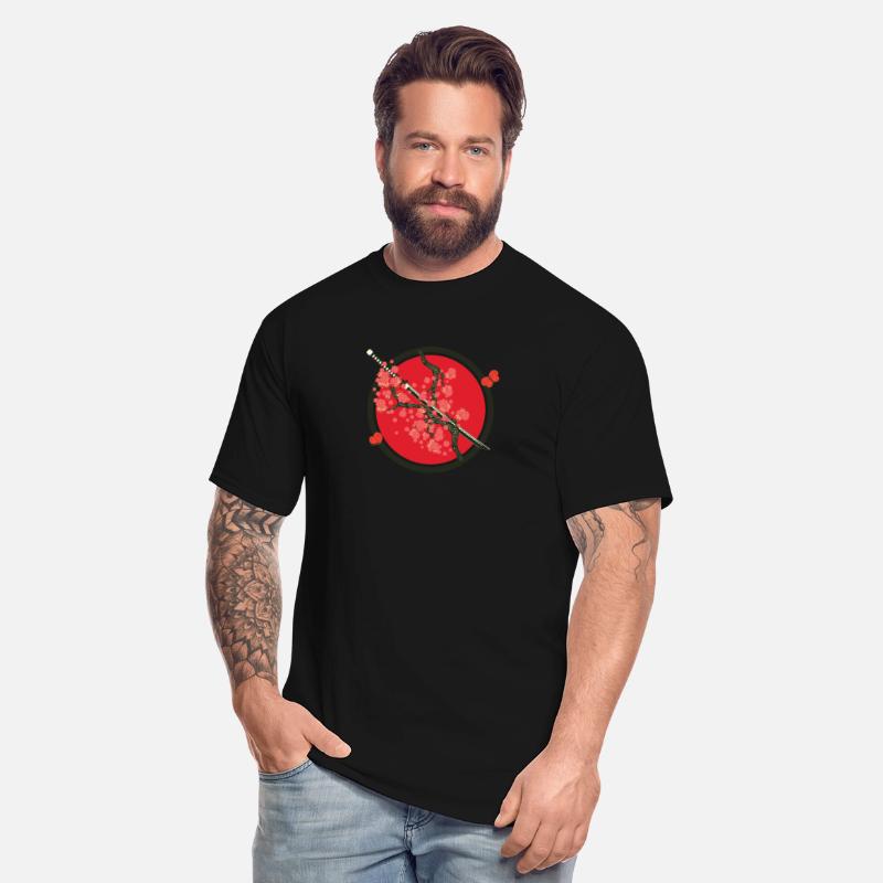 Katana And Red Flowers Branch