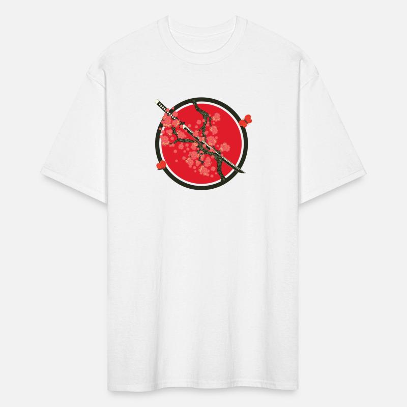 Katana And Red Flowers Branch