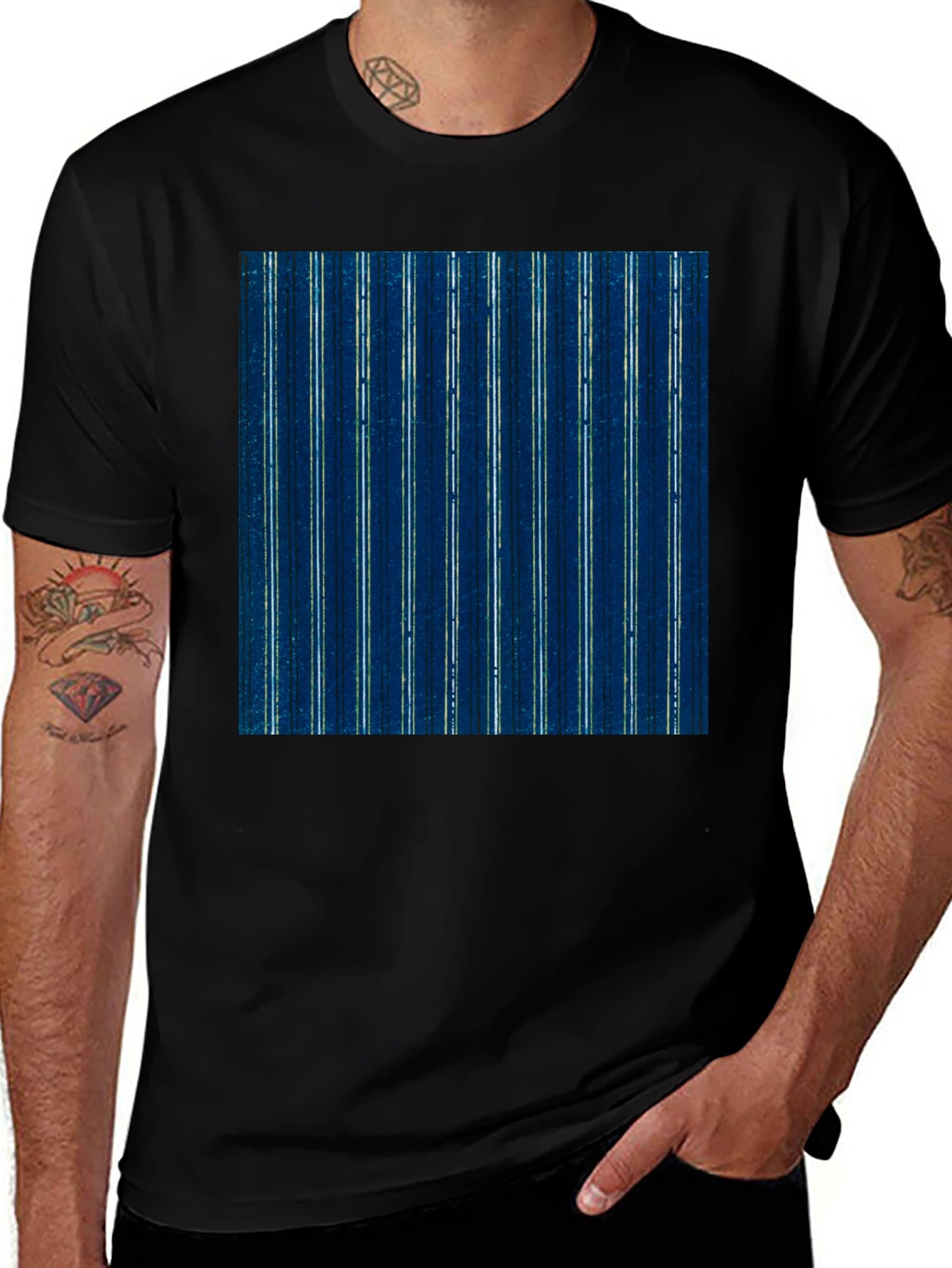 Stylish Striped T-Shirt - Indigo Blue Pattern
