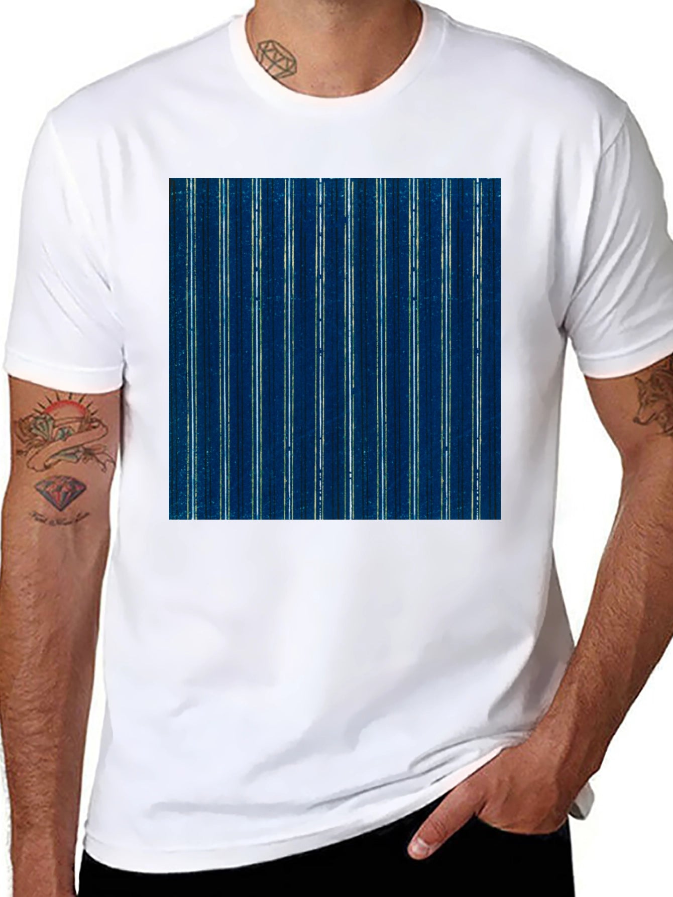 Stylish Striped T-Shirt - Indigo Blue Pattern
