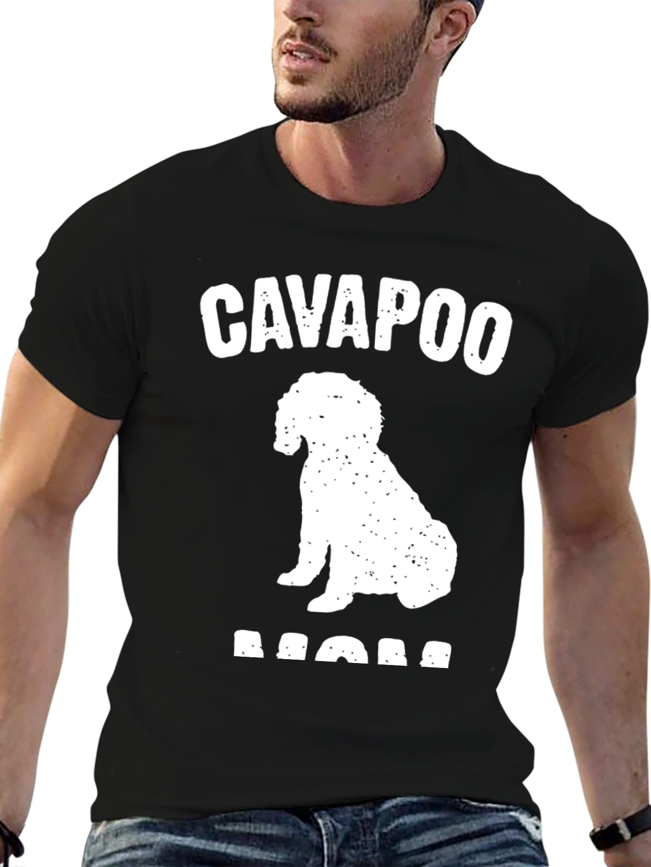 Cavapoo Mom Graphic T-Shirt - Black