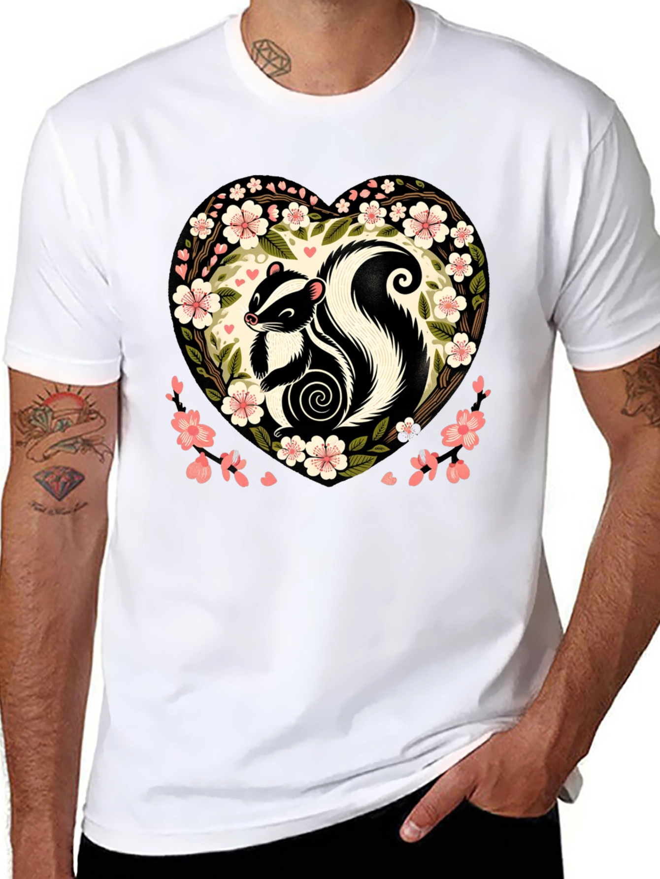 Skunk Heart Floral Graphic Tee