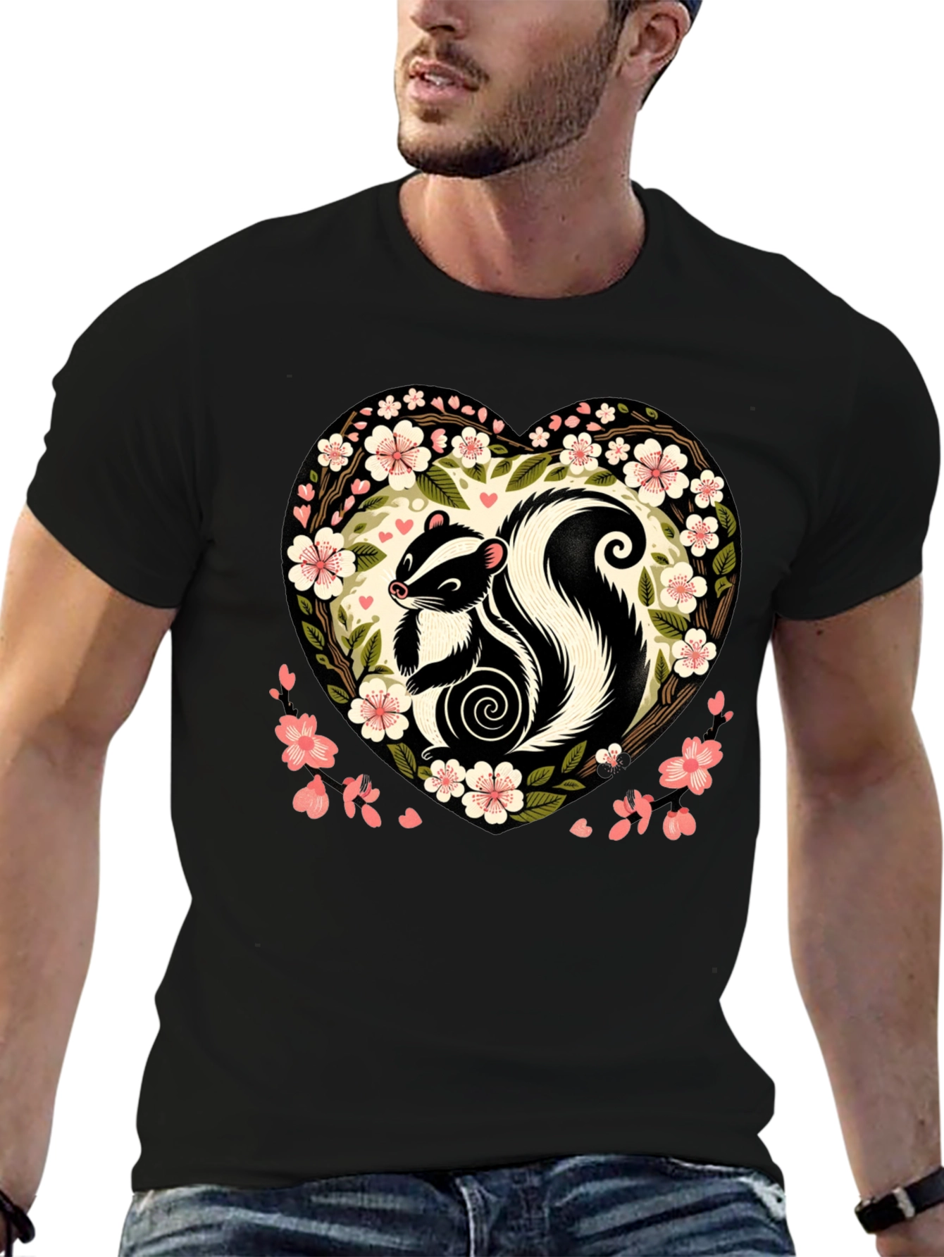 Skunk Heart Floral Graphic Tee