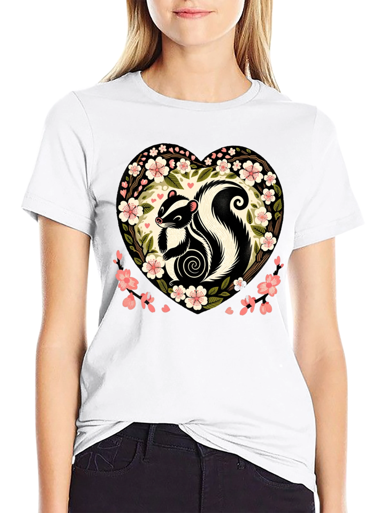 Skunk Heart Floral Graphic Tee