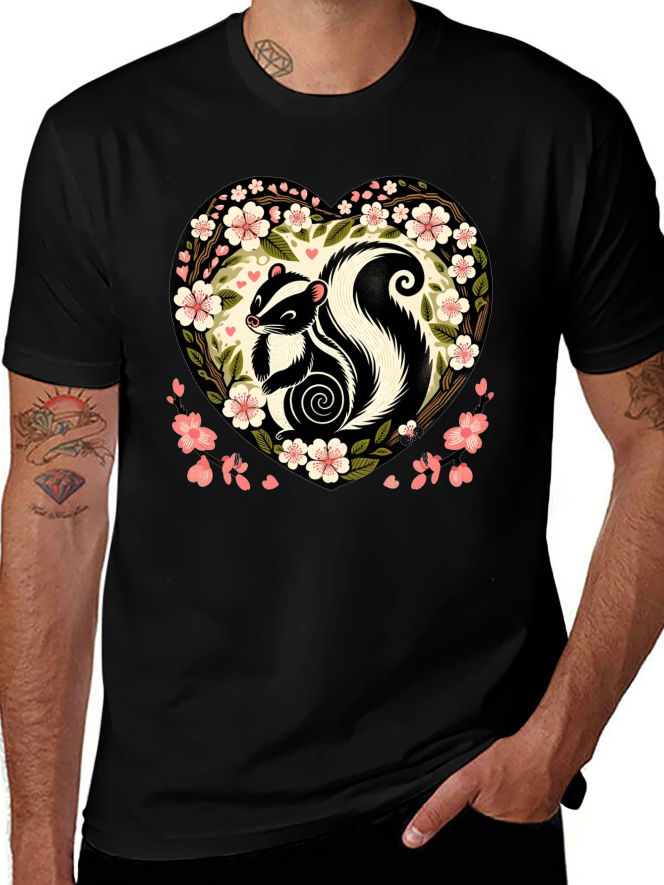 Skunk Heart Floral Graphic Tee