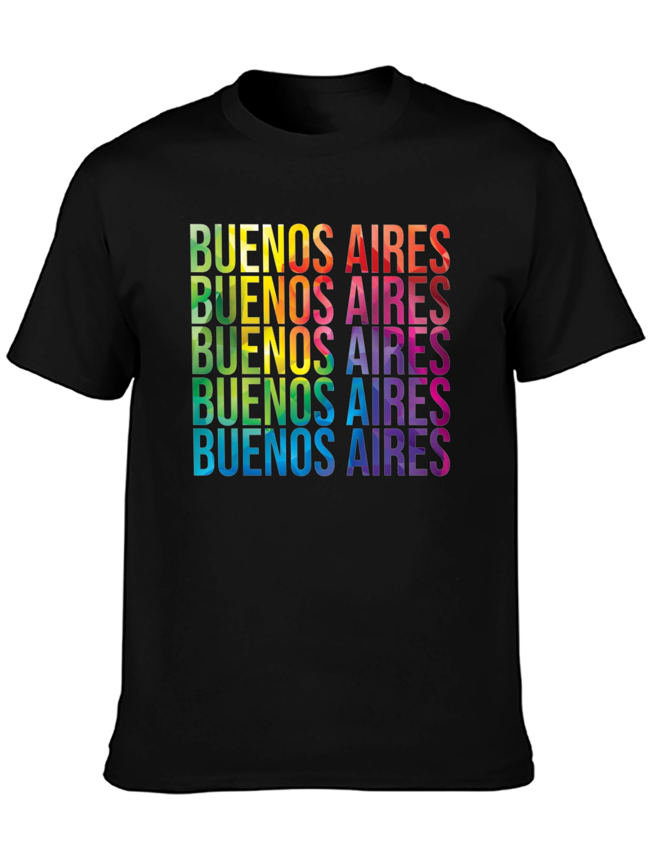 Buenos Aires Rainbow T-Shirt - Black Crew Neck