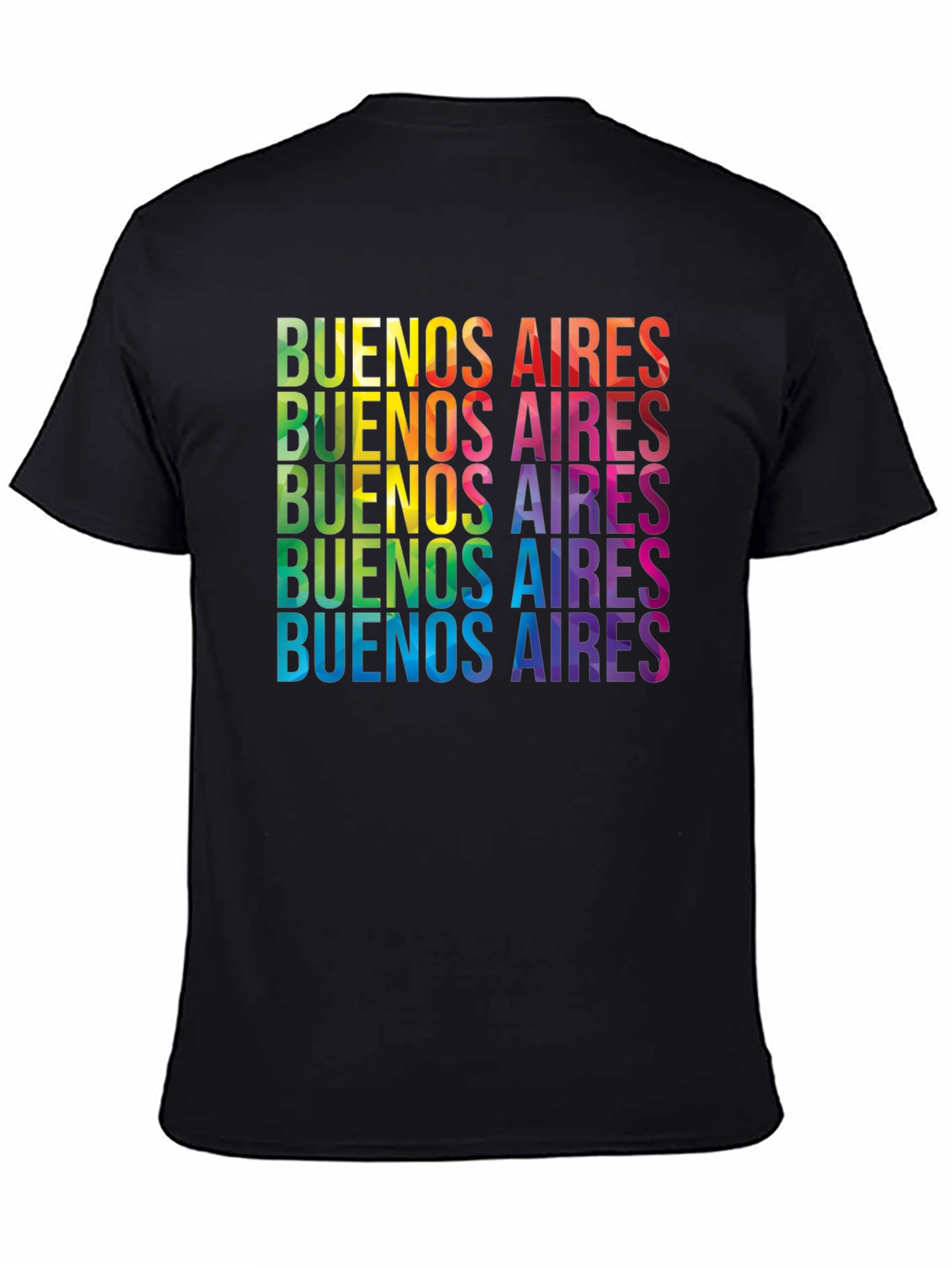 Buenos Aires Rainbow T-Shirt - Black Crew Neck