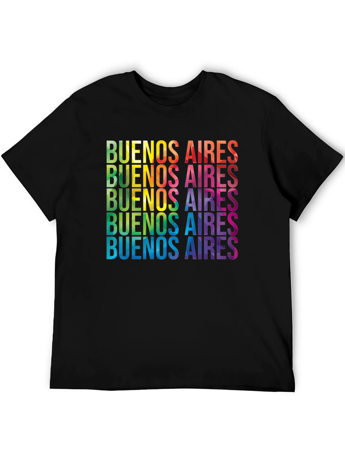 Buenos Aires Rainbow T-Shirt - Black Crew Neck