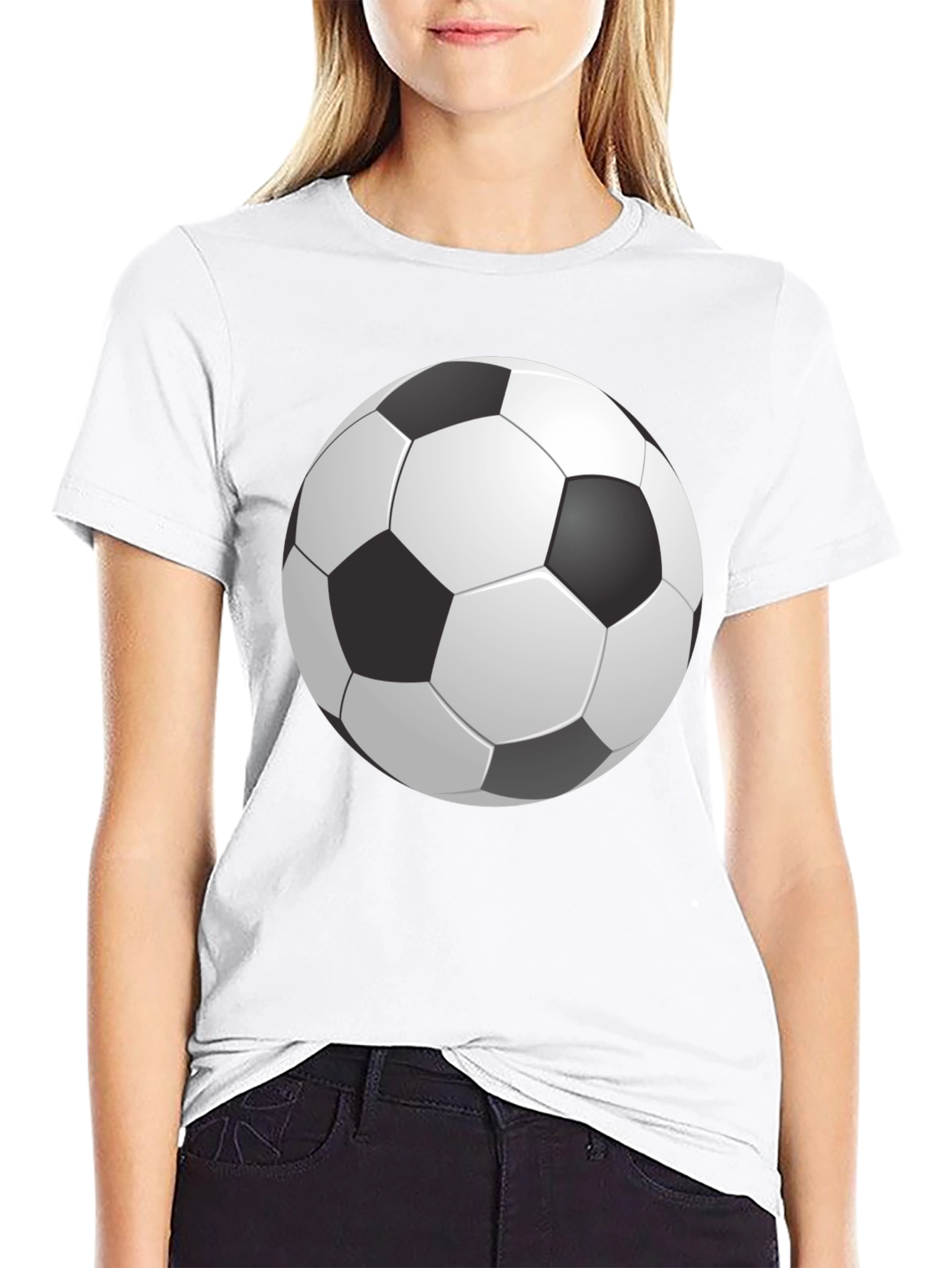 Soccer Ball Graphic Print Black T-Shirt