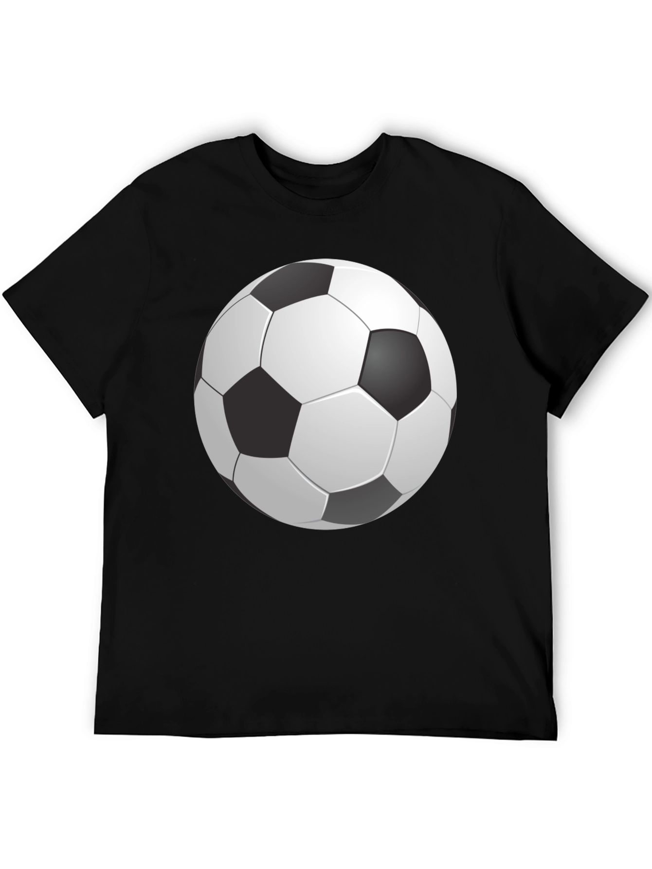 Soccer Ball Graphic Print Black T-Shirt