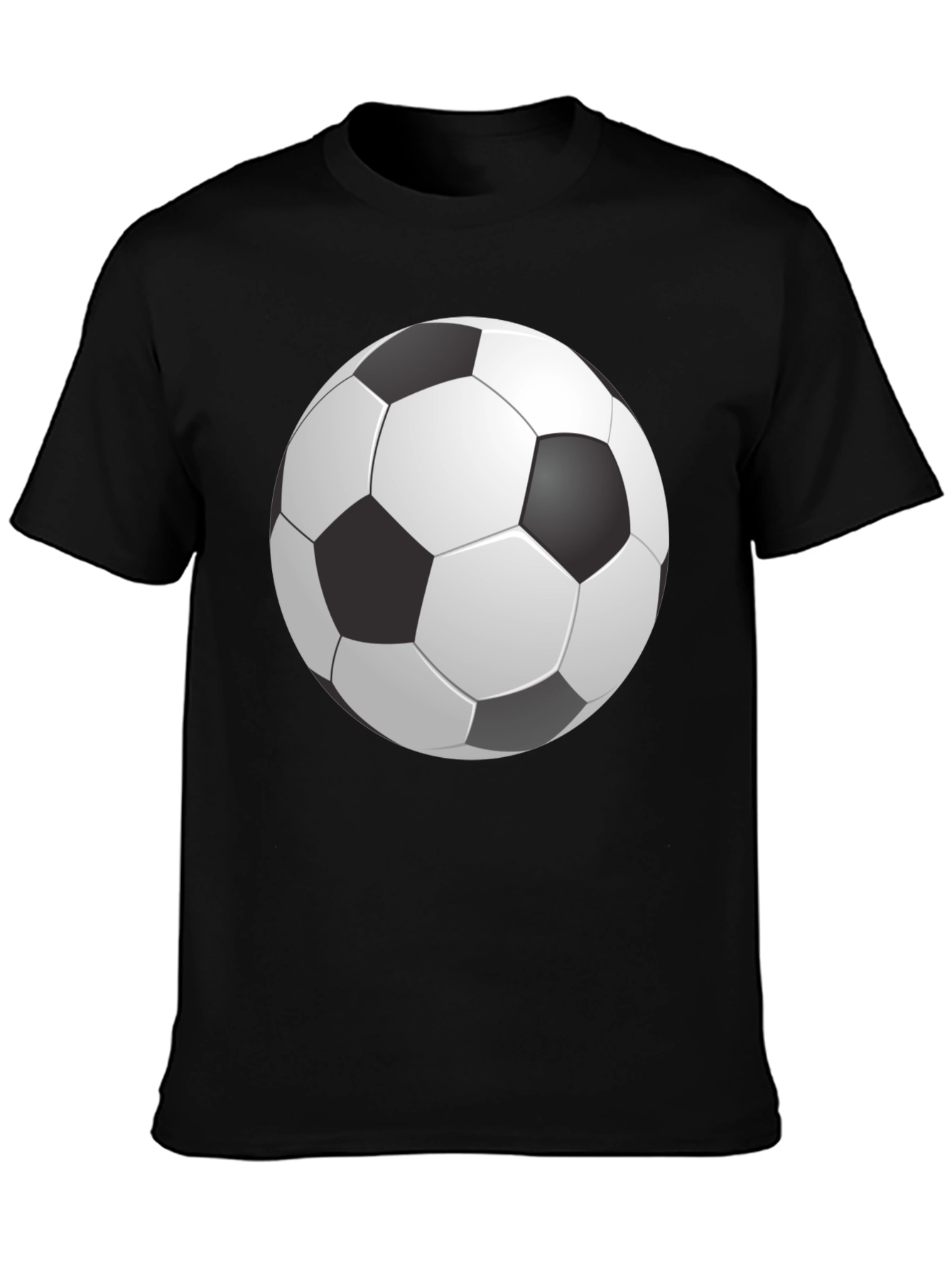 Soccer Ball Graphic Print Black T-Shirt