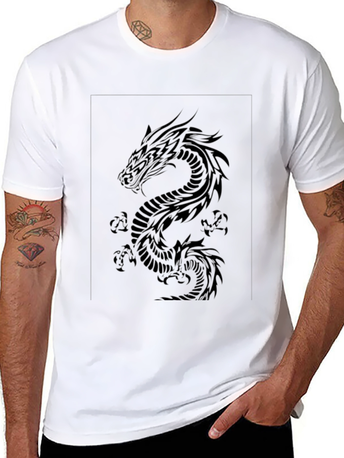 Dragon Tattoo Graphic T-Shirt - Mens