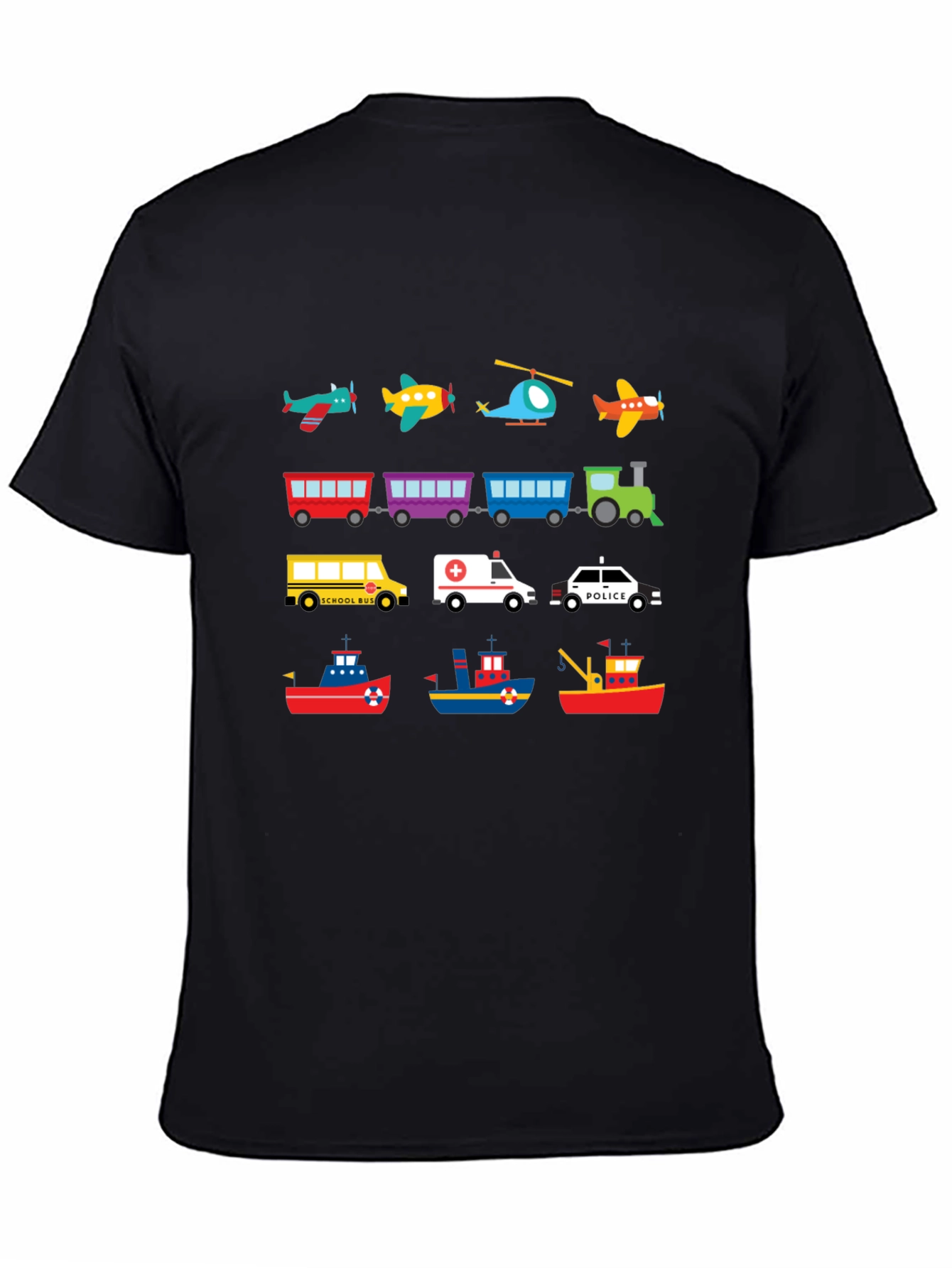 Cartoon Vehicle T-Shirt | Planes Trains & Automobiles