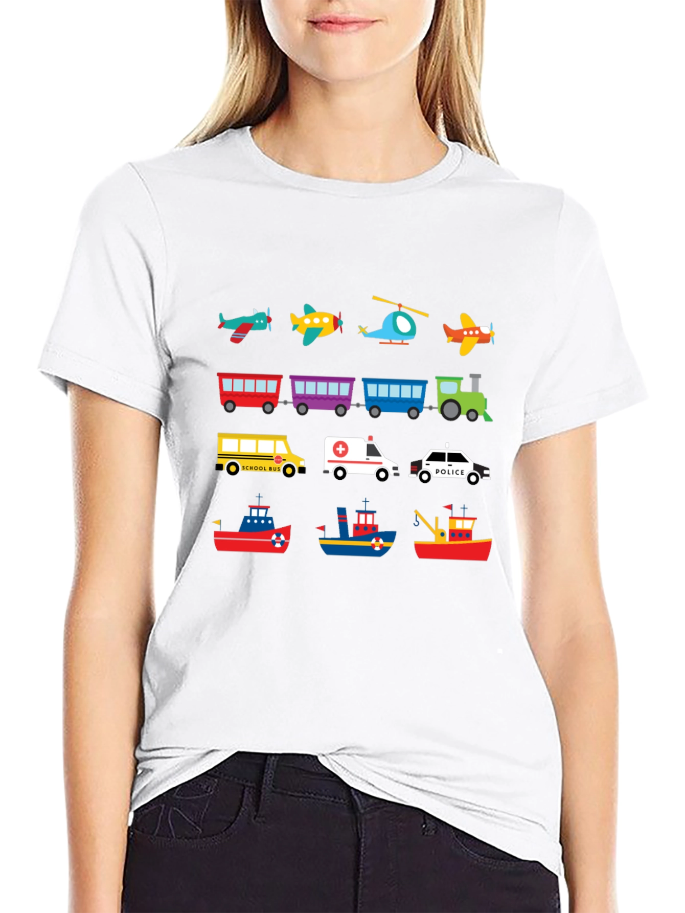 Cartoon Vehicle T-Shirt | Planes Trains & Automobiles