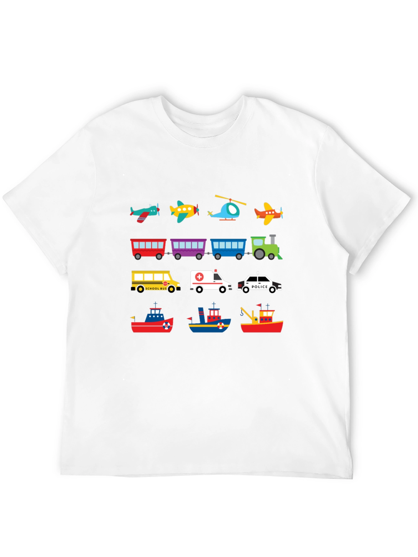 Cartoon Vehicle T-Shirt | Planes Trains & Automobiles