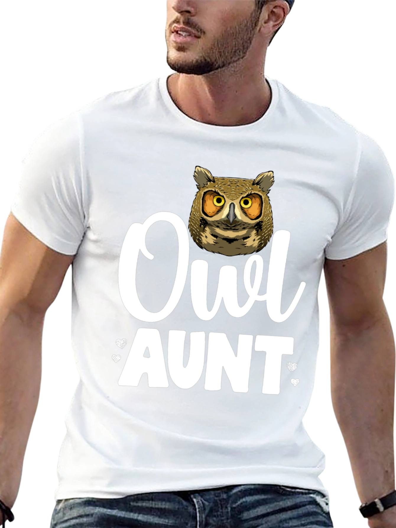 Owl Aunt T-Shirt - Cute Bird Lover Tee