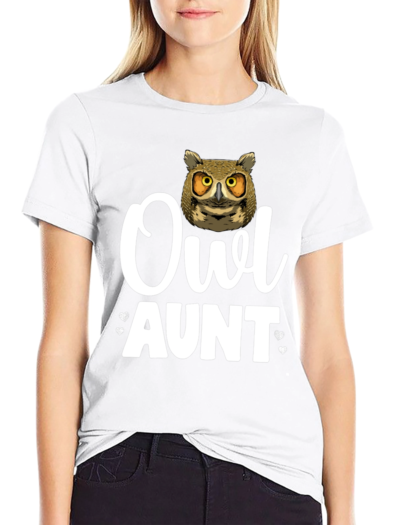 Owl Aunt T-Shirt - Cute Bird Lover Tee