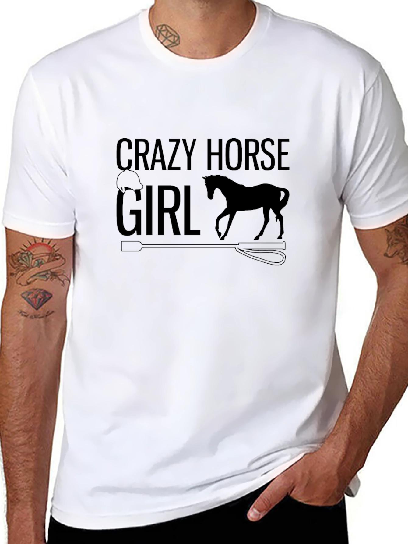 Crazy Horse Girl Black Graphic Tee