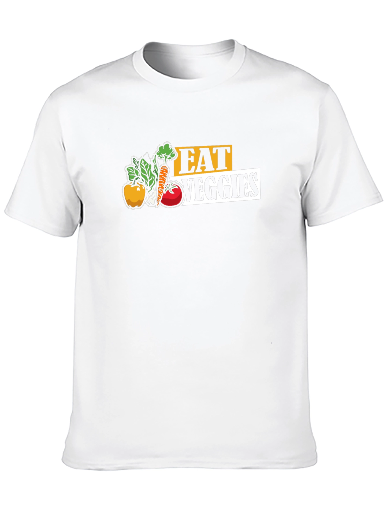 Eat Veggies Graphic Tee - Black Cotton T-Shirt