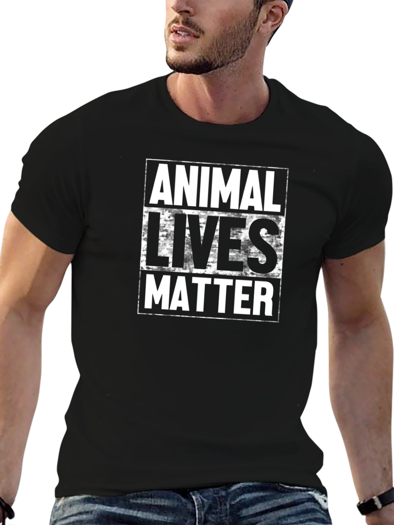Animal Lives Matter Graphic Tee - Black Cotton T-Shirt