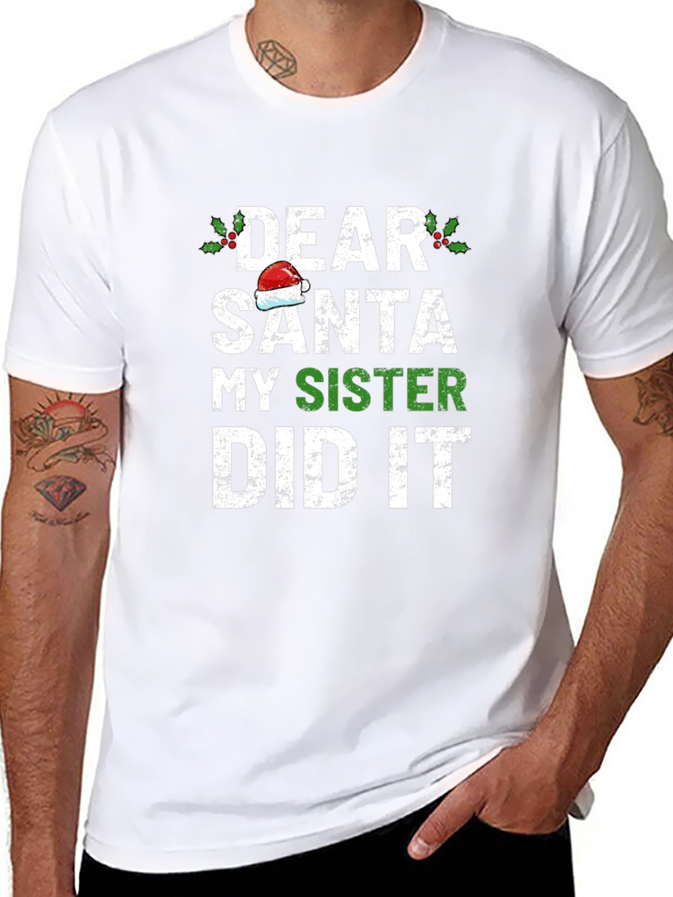 Dear Santa My Sister Did It Christmas T-Shirt
