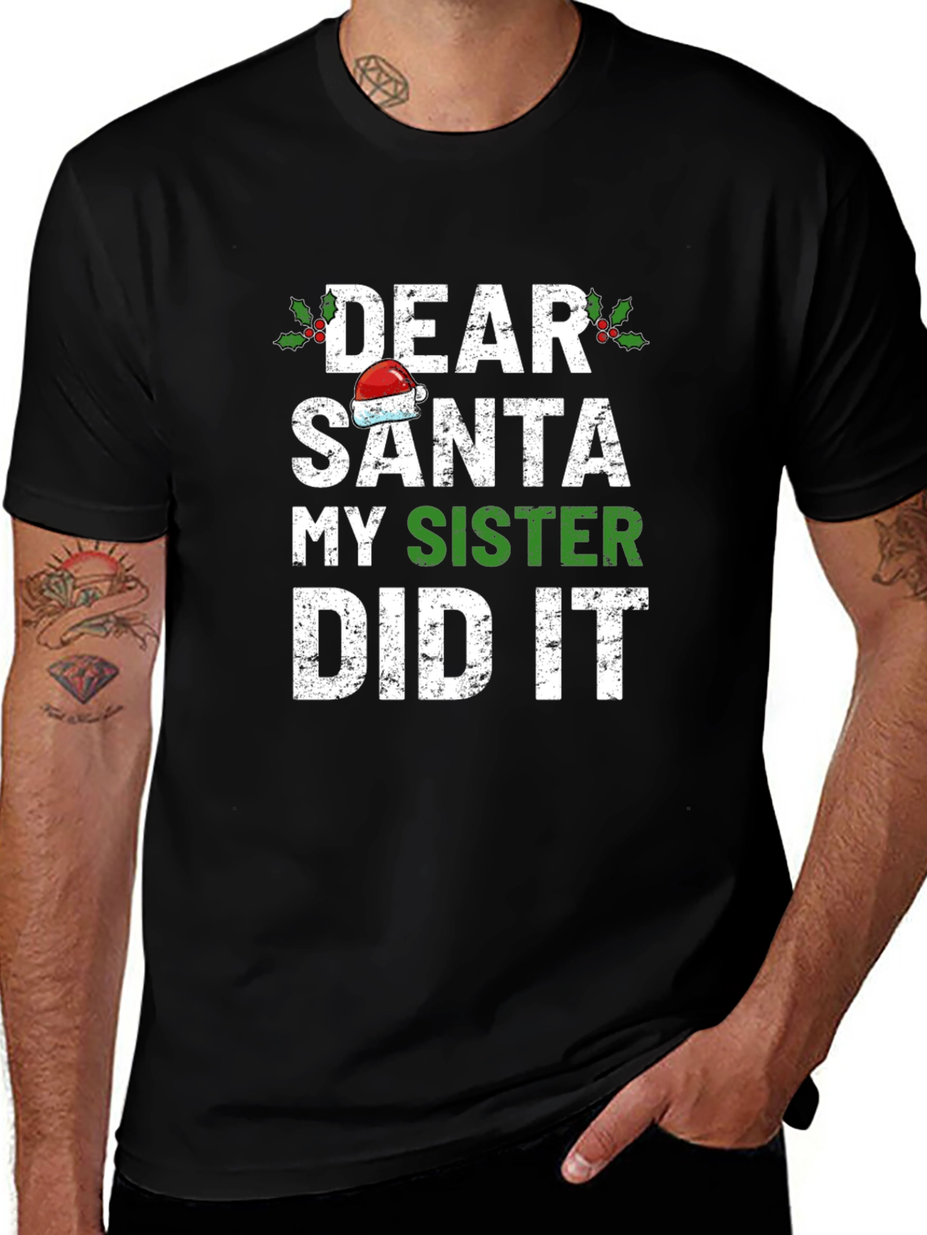 Dear Santa My Sister Did It Christmas T-Shirt