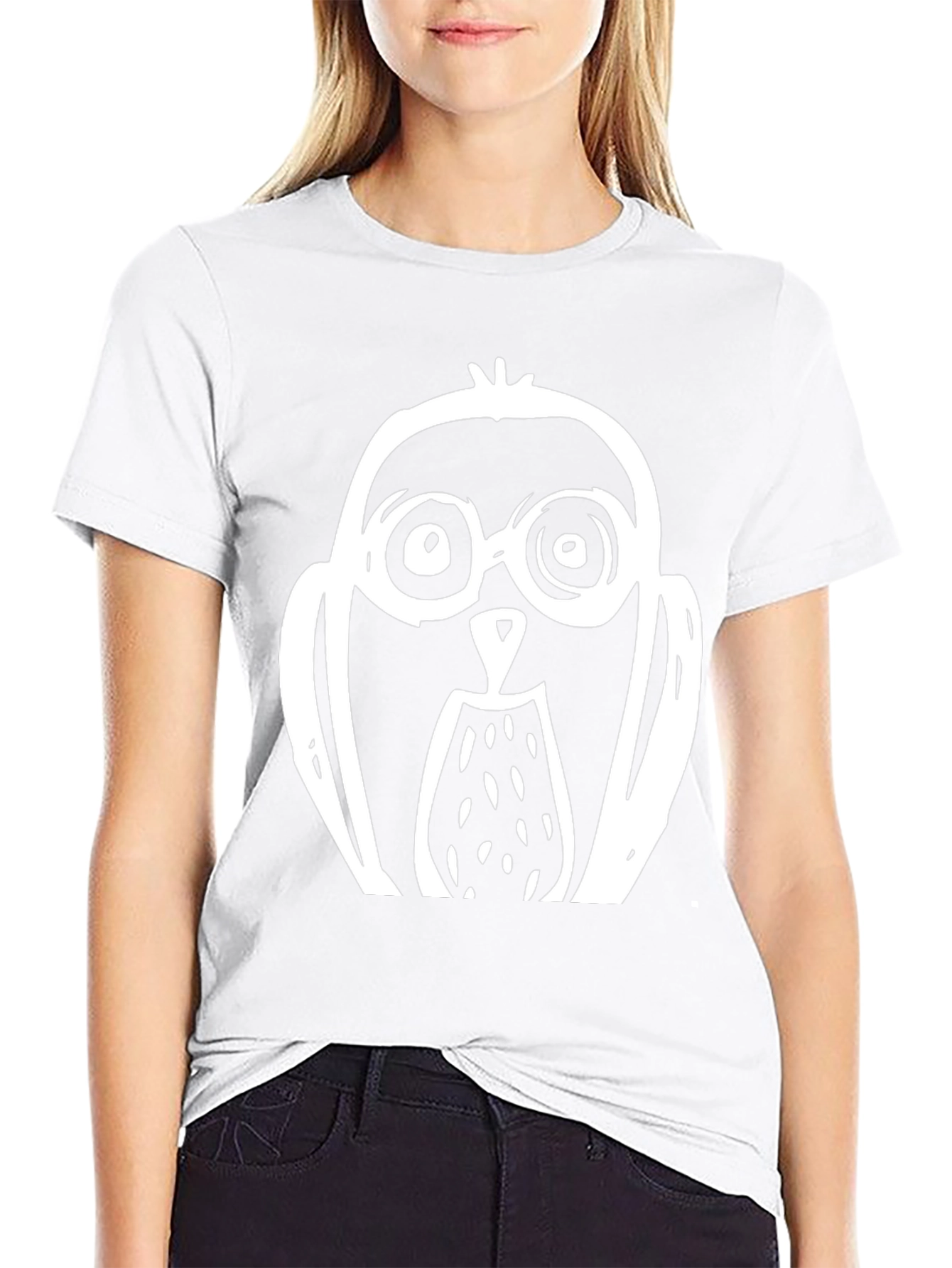 Owl Graphic Print Mens T-Shirt - Black