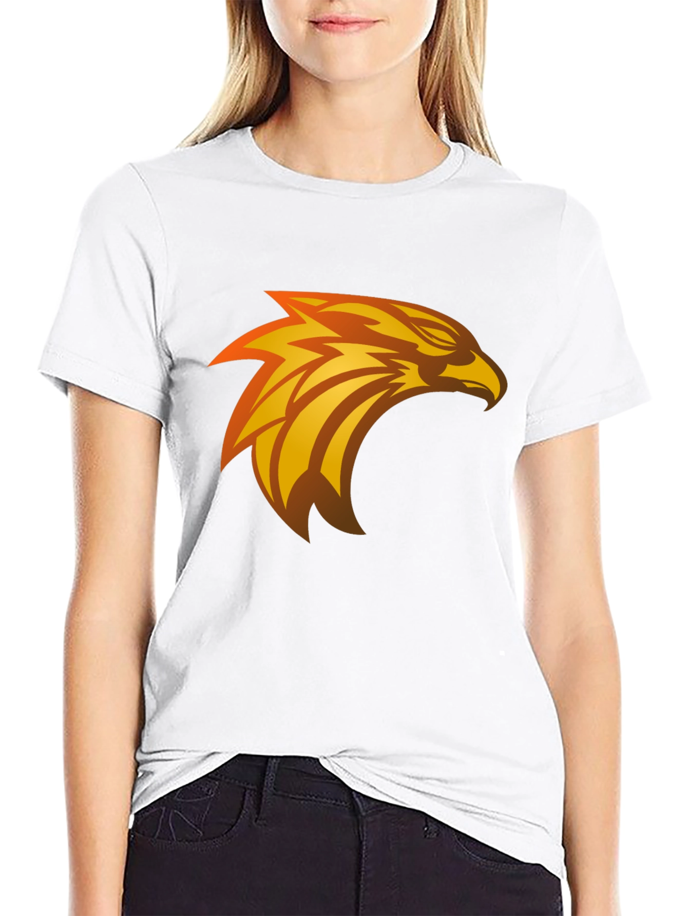 Black T-Shirt with Eagle Graphic Design
