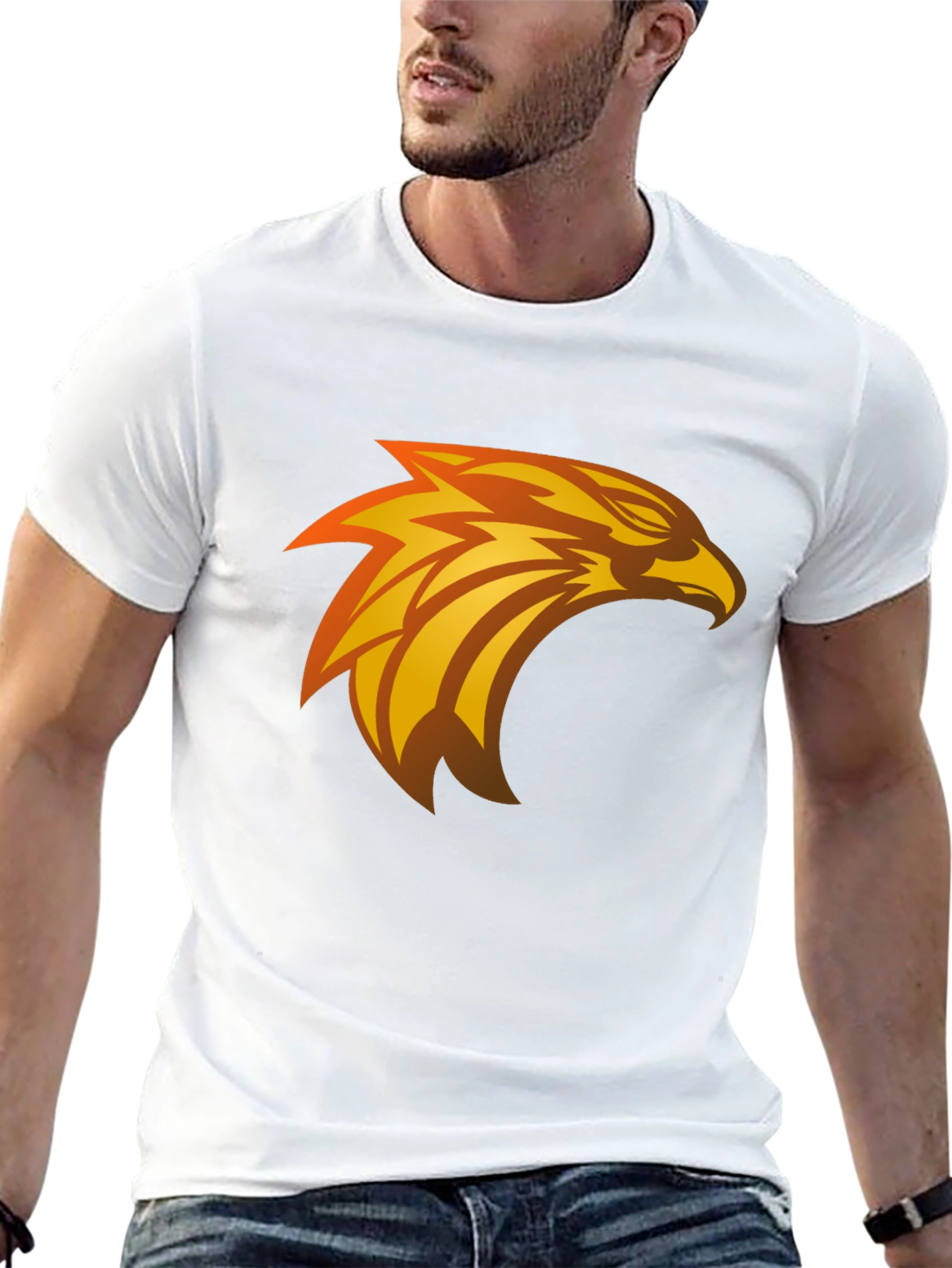 Black T-Shirt with Eagle Graphic Design