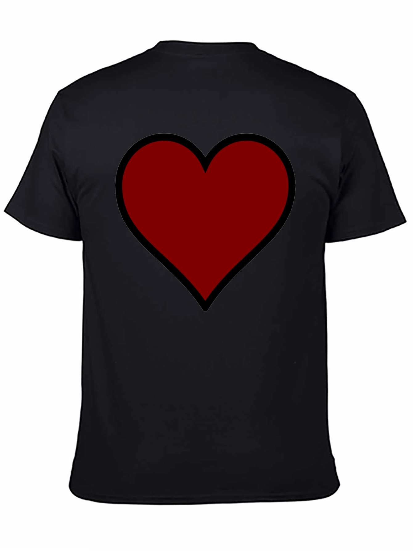 Bold Heart Graphic Tee - Black Cotton Comfort