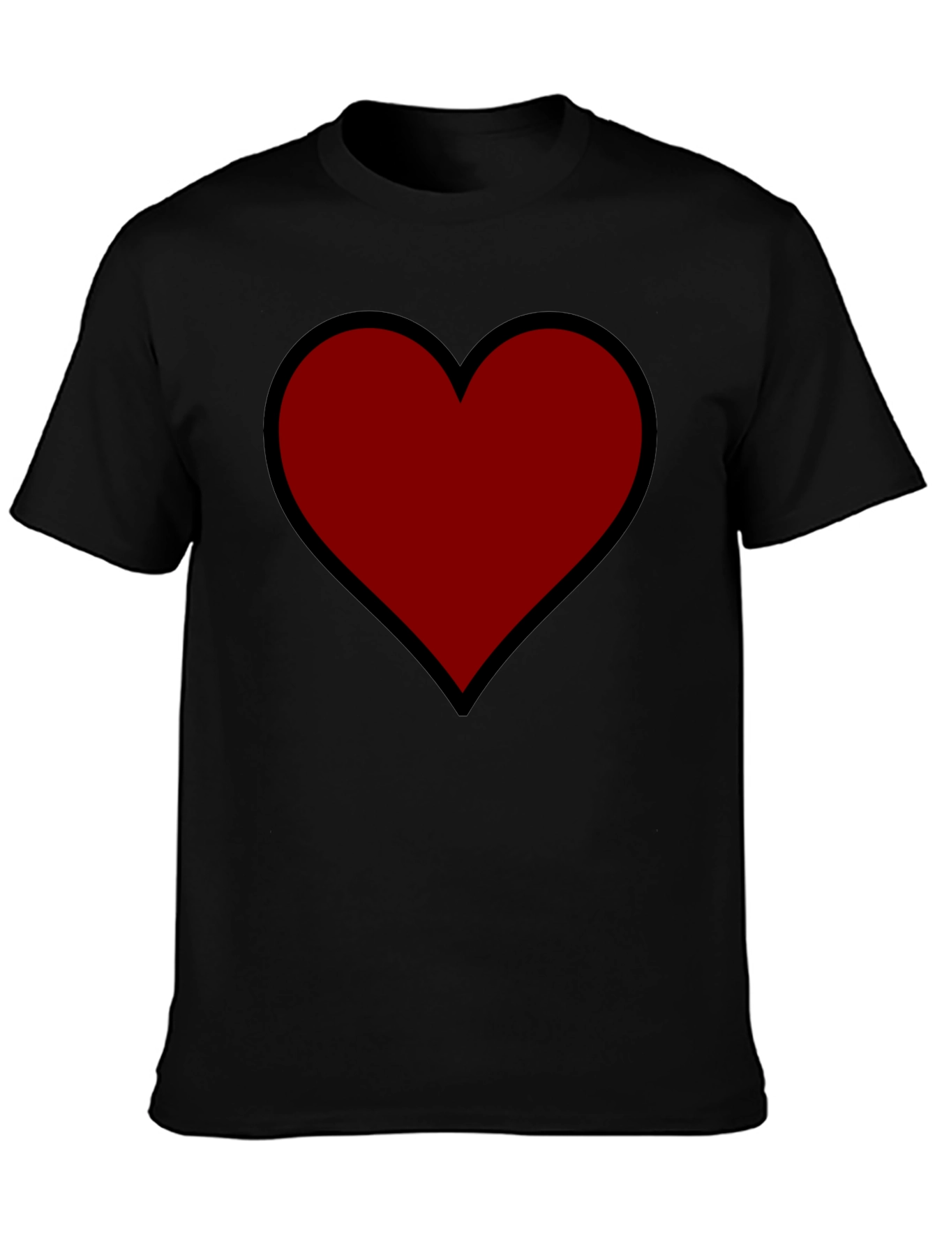 Bold Heart Graphic Tee - Black Cotton Comfort