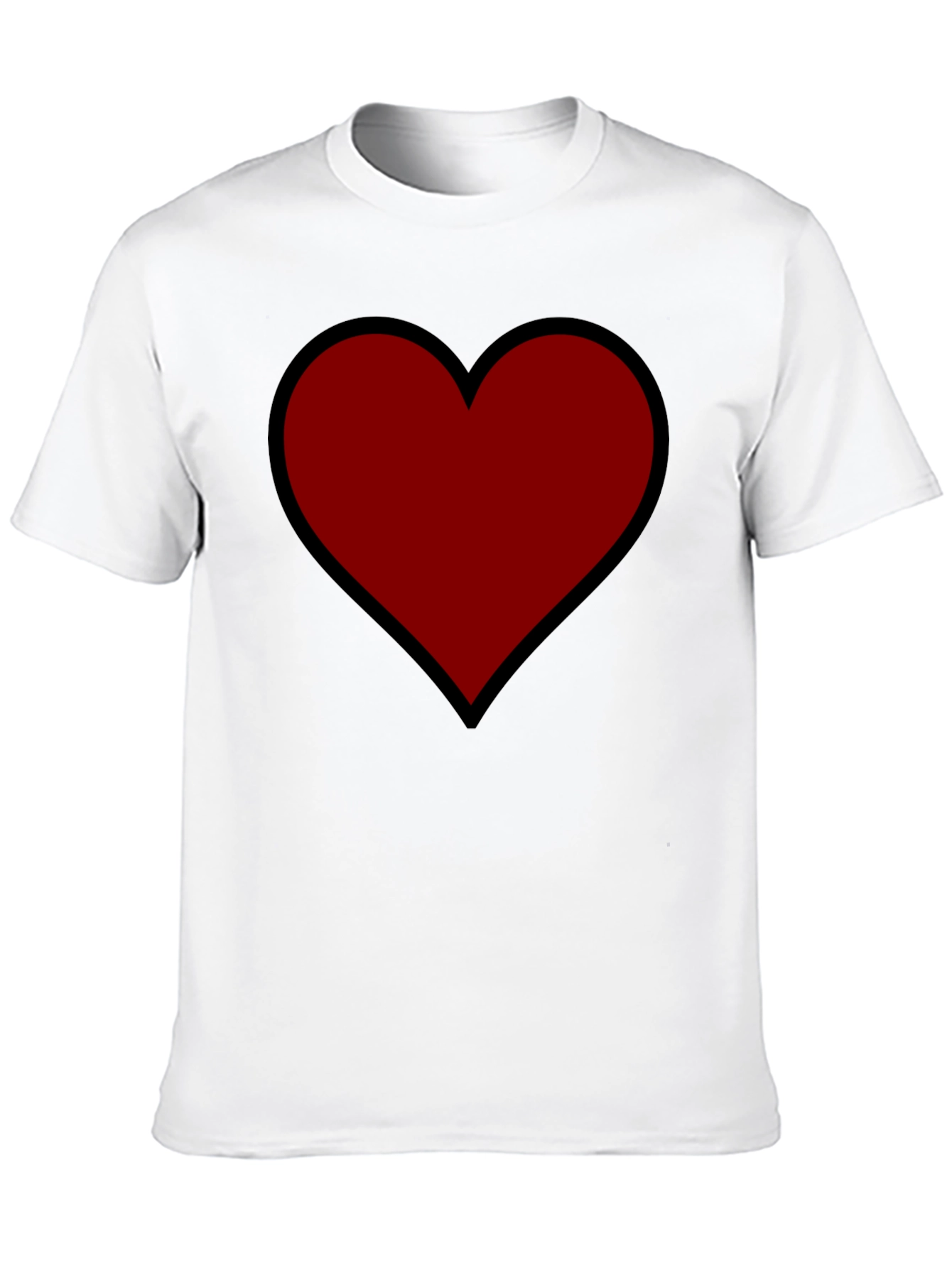 Bold Heart Graphic Tee - Black Cotton Comfort