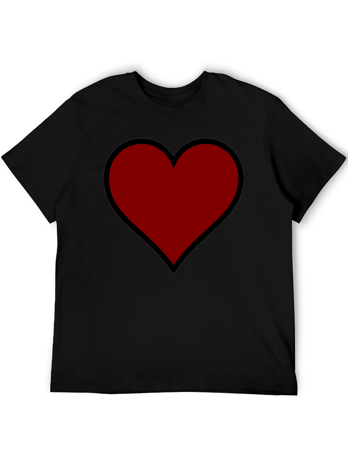 Bold Heart Graphic Tee - Black Cotton Comfort