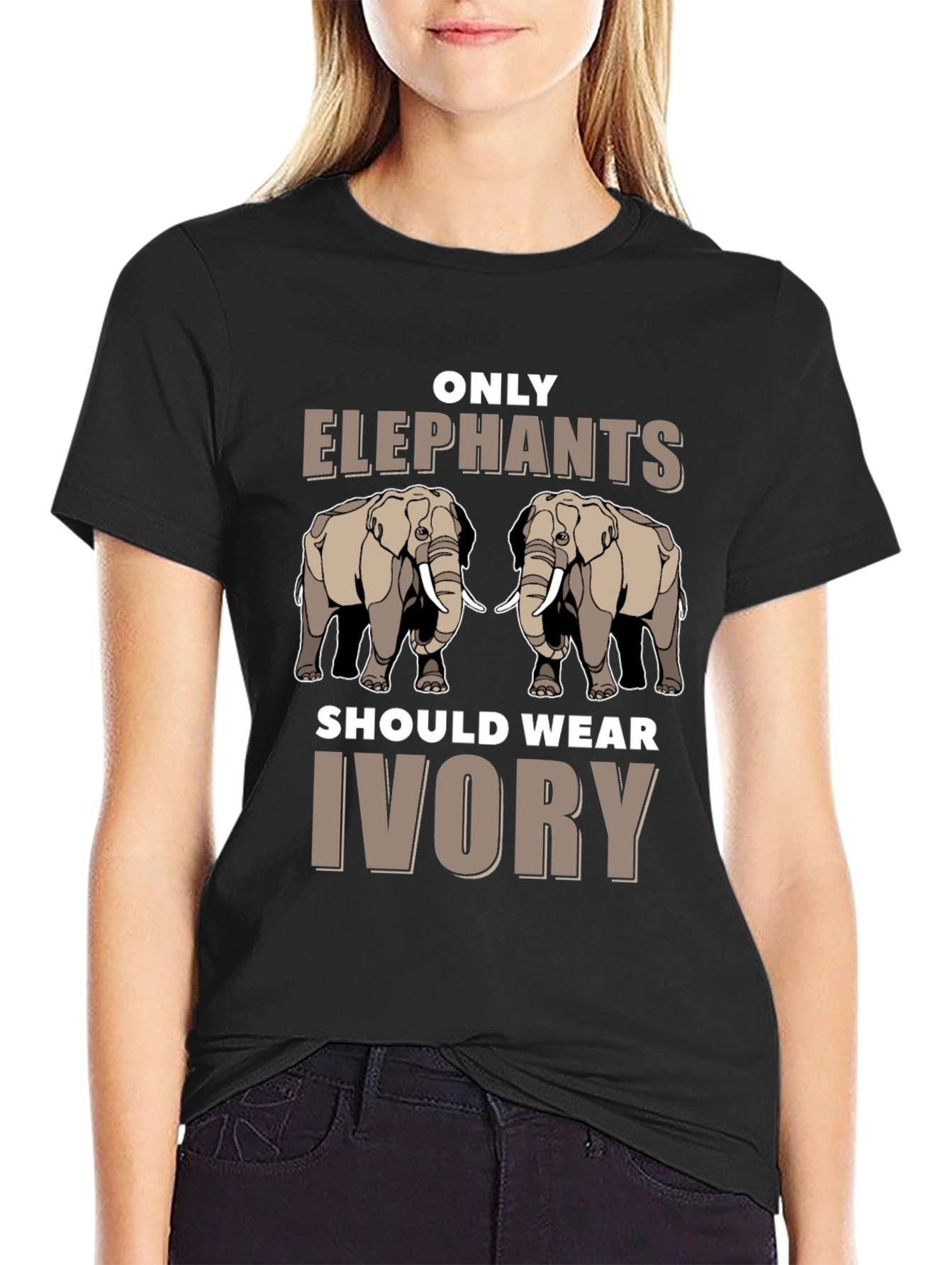 Elephant Ivory Awareness Graphic T-Shirt